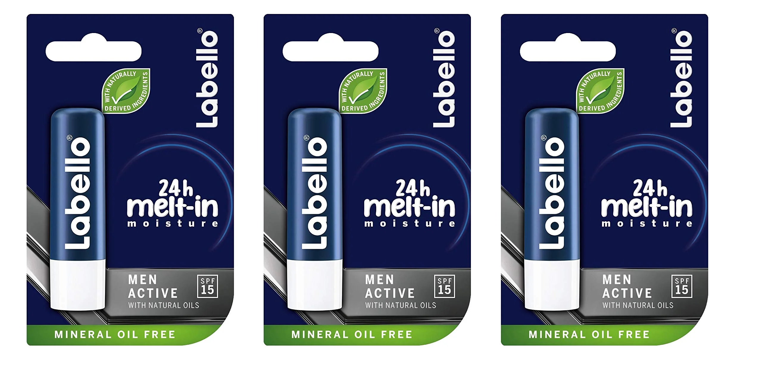 Sustainable Labello Active Lip Care for Men 4.8g 5.5ml SPF 15-3 Pack Exceptional