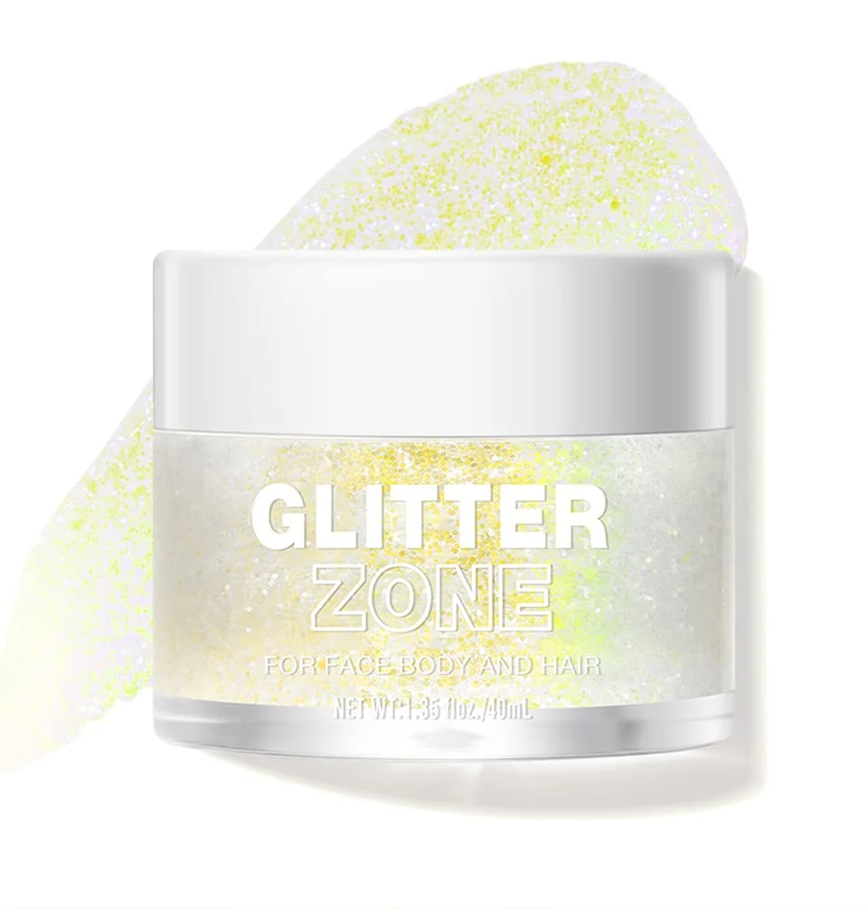Comfortable LANGMANNI Holographic Body Glitter Gel for Body Face Hair and Lip.Color Changing Glitter Gel Under Light. Vegan Cruelty -1.35 oz 4 Sapphire Fine