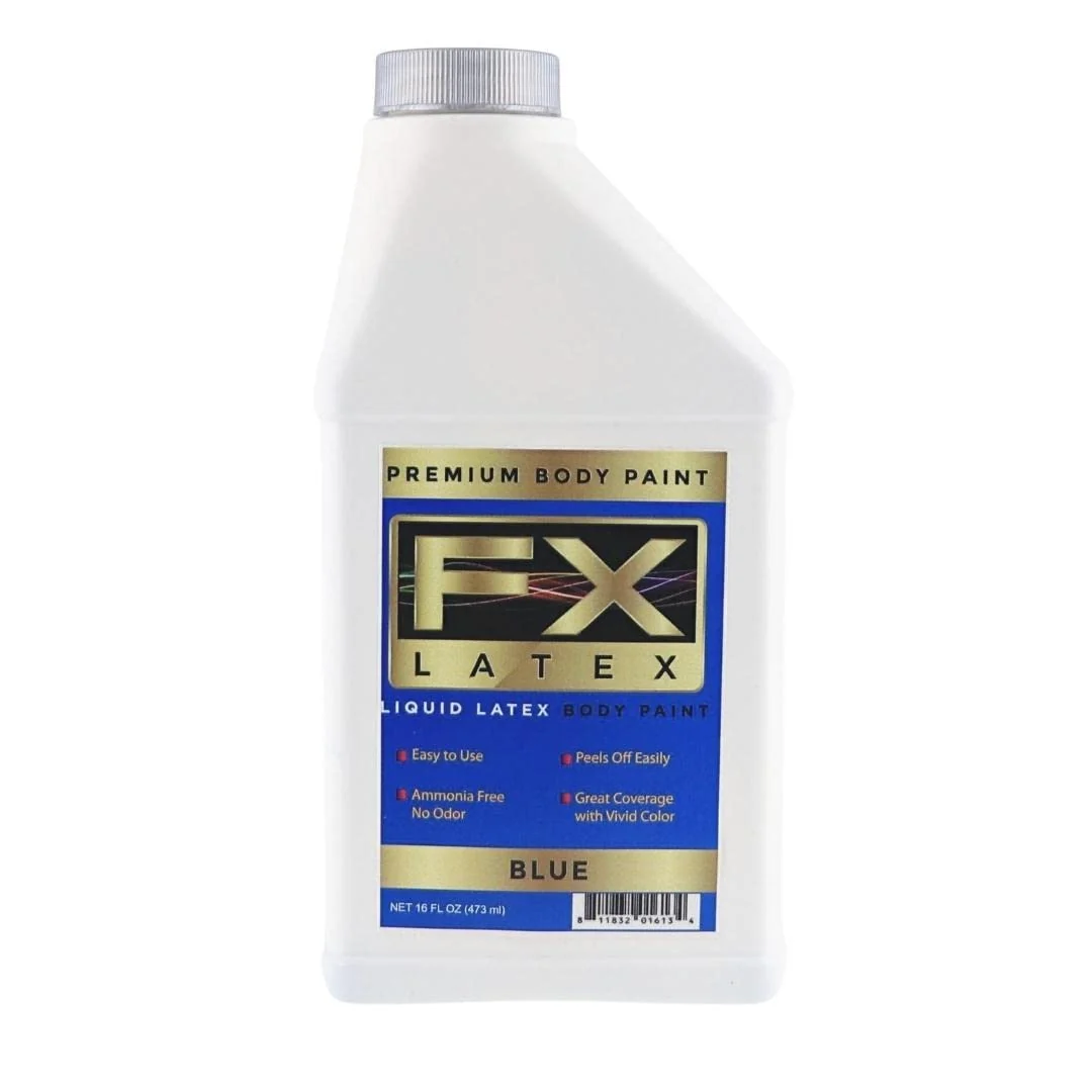 Superior Liquid Latex - Face and Body Paint Ammonia Easy On and Off Cosplay Makeup Create Professional Monster Zombie Arts 16 Oz Blue Convenient