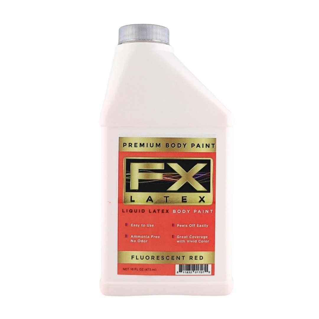 Versatile Liquid Latex - Face and Body Paint Ammonia Easy On and Off Cosplay Makeup Create Professional Monster Zombie Arts 16 Oz Fluorescent Red High-Grade