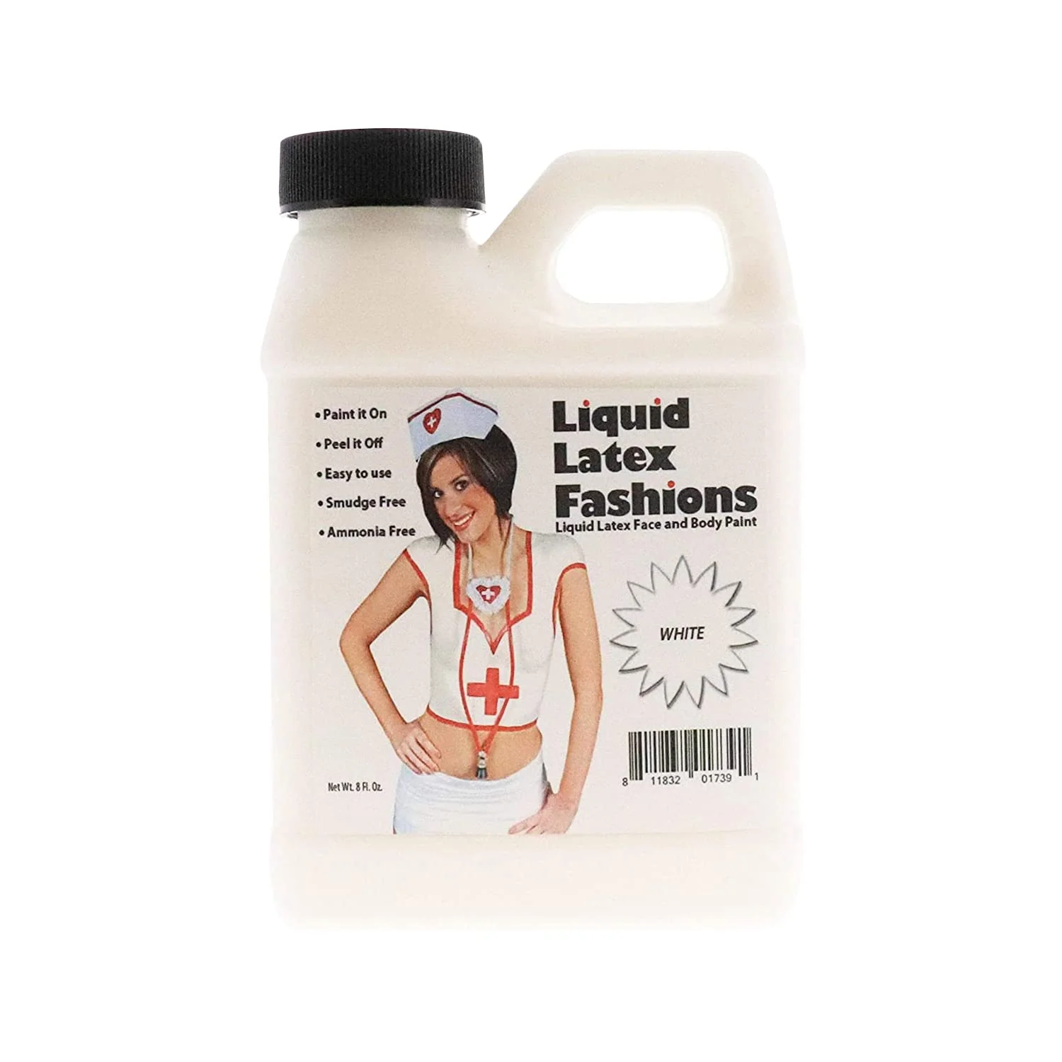 Functional Liquid Latex Fashions - Ammonia Halloween Easy Peel Off Body Paint I for Art Theater Parties School Plays Cosplays and Concerts White Detailed