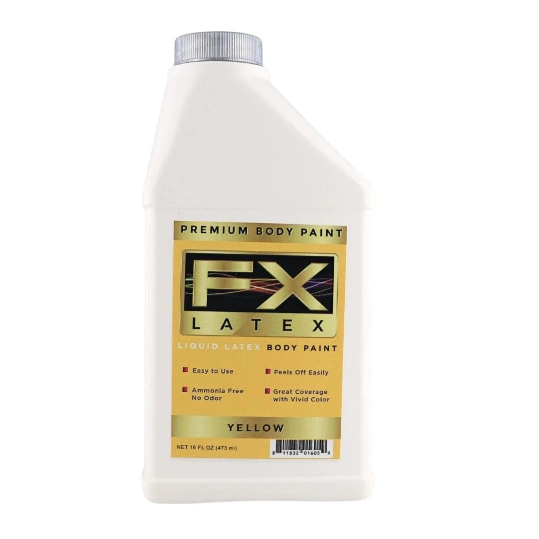 Environmentally Friendly Liquid Latex Fashions- Ammonia Natural Face paint for Kids and Adults I for Artwork Parties School Plays Cosplays and Concerts Yellow Responsible