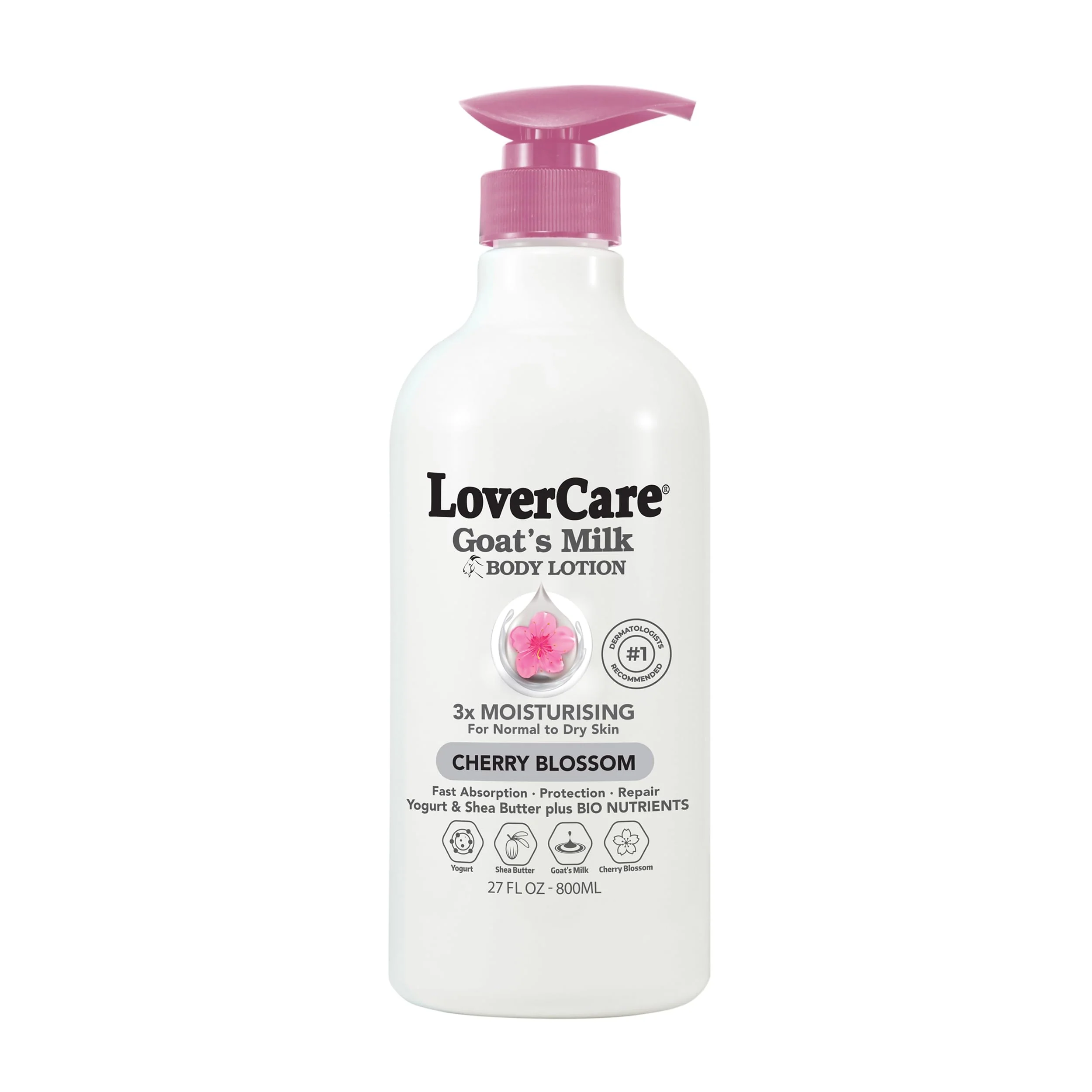 Easy-to-Use Lovercare Goat Milk Body Lotion for Dry Skin Cherry Blossom 27.05oz 800ml - Single… Stylish