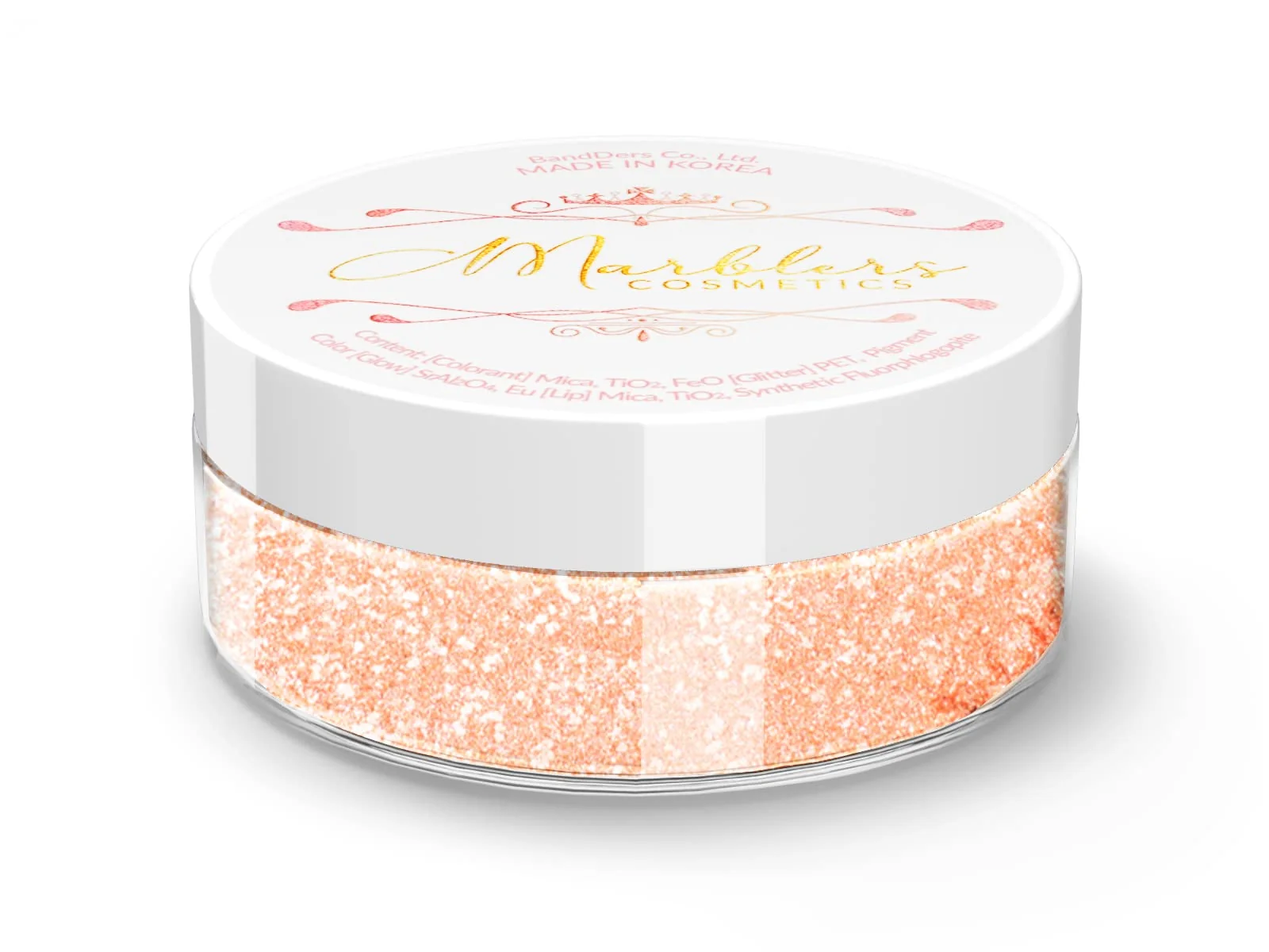 Long-Lasting MARBLERS Chunky Natural Mica Powder Apricot Pearl 0.11oz 3g Highly Pigmented Non-Toxic Vegan Cruelty- Eyeshadow Body Butter Nail Breathable