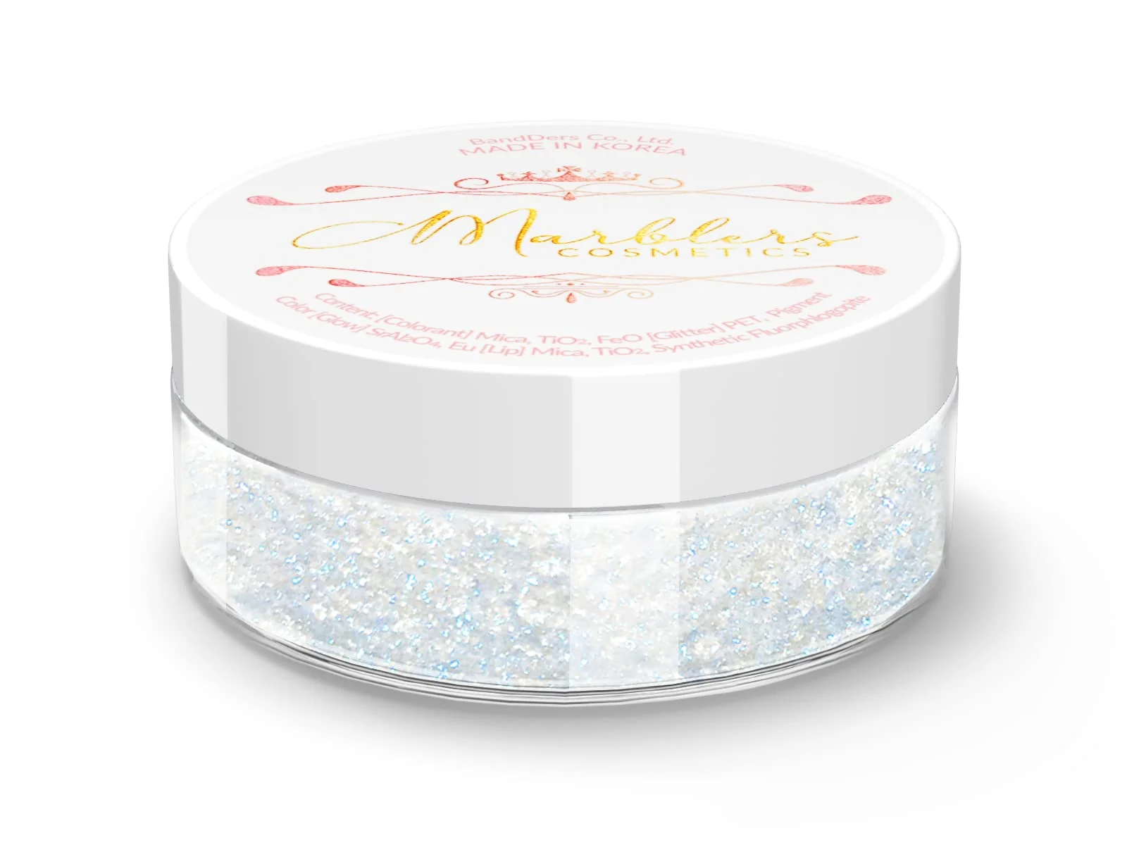 Exclusive MARBLERS Chunky Natural Mica Powder White Blue Pearl 0.11oz 3g Highly Pigmented Non-Toxic Vegan Cruelty- Eyeshadow Body Butter Nail Excellent