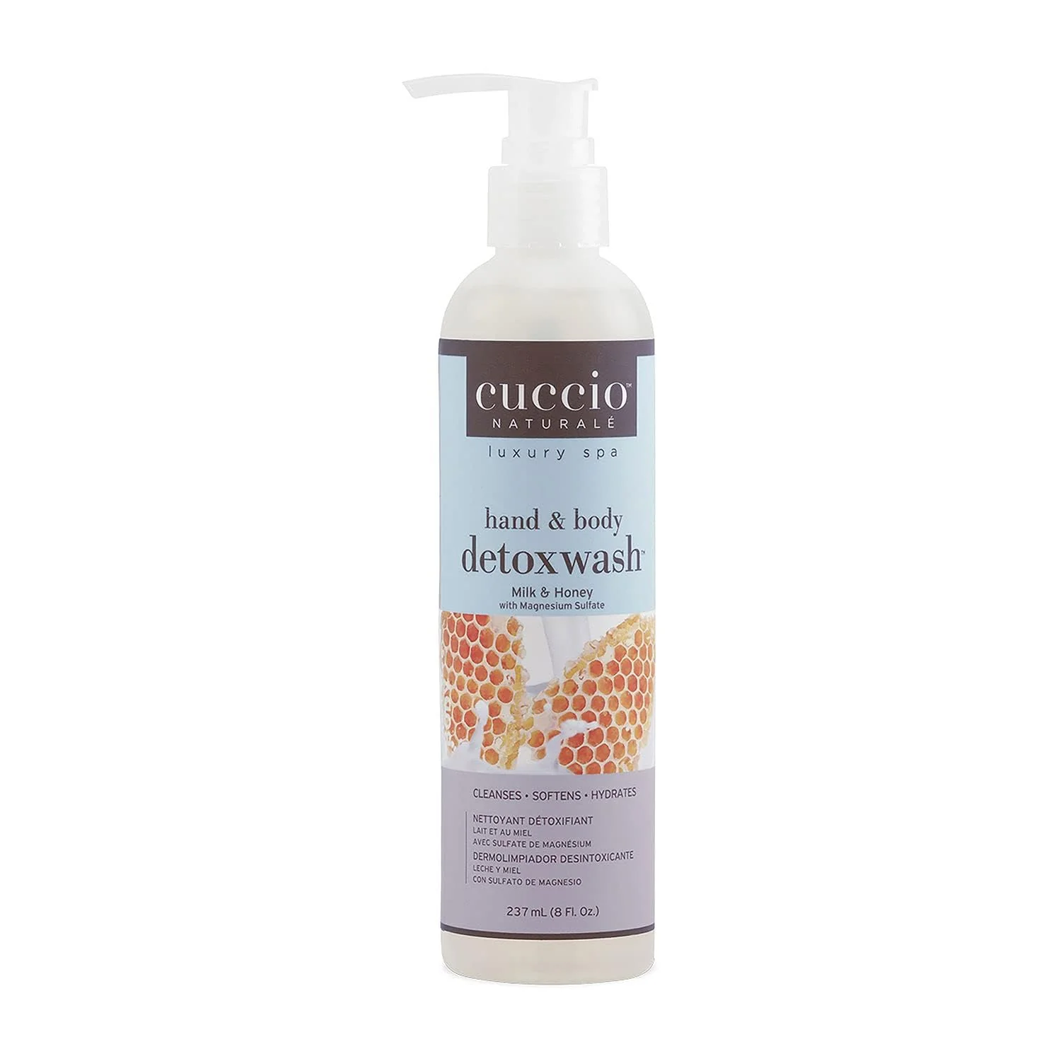 Enhanced Cuccio Naturale Hand and Body Detoxwash Milk and Honey with Magnesium Sulfate 8 fl.oz Milk and Honey 8 fl oz Responsible
