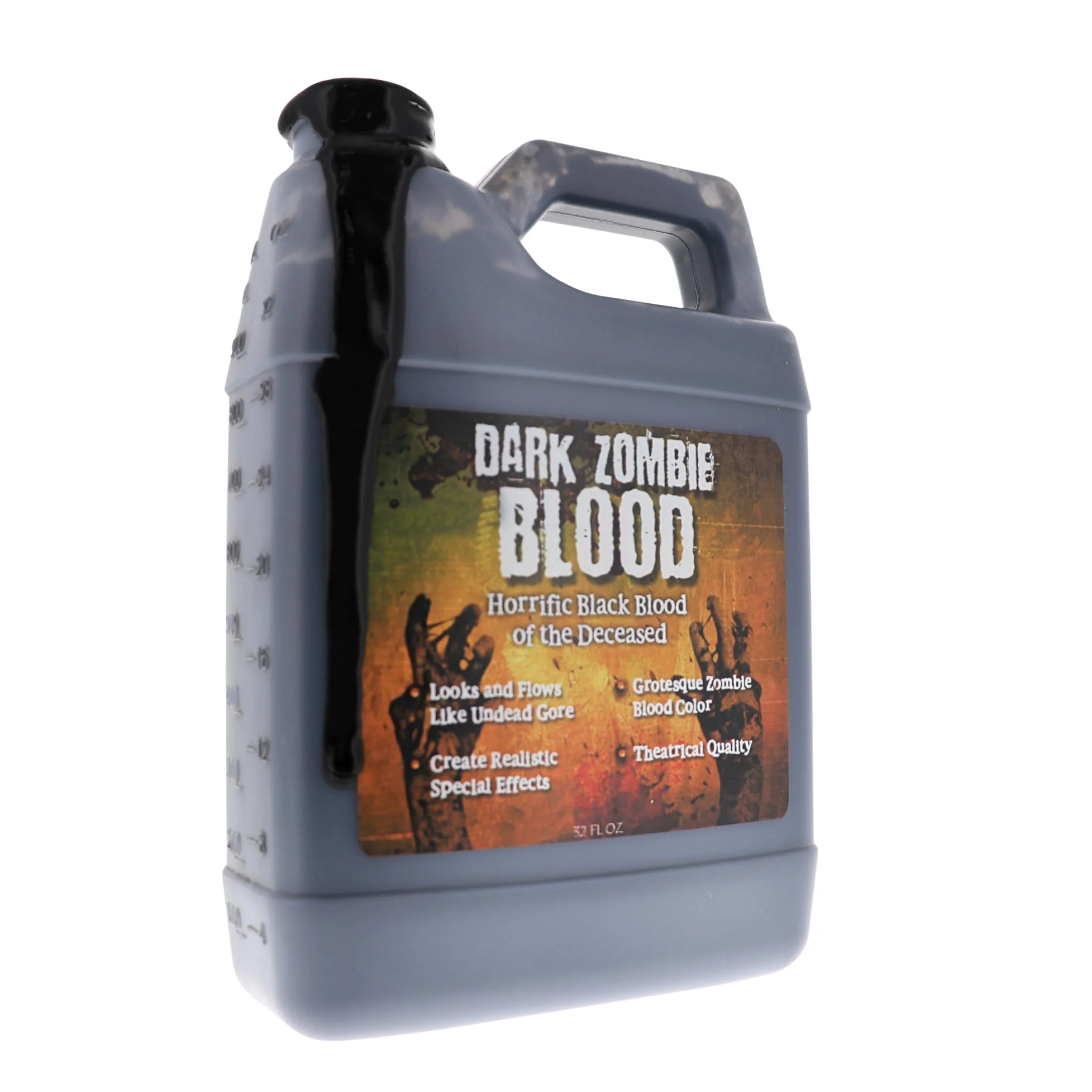Breathable Dark Zombie Blood - 32 fl oz Bottle Ultra-istic Black Fake Blood for Halloween Cosplay Horror Makeup SFX - Washable Long-Lasting Formula Certified