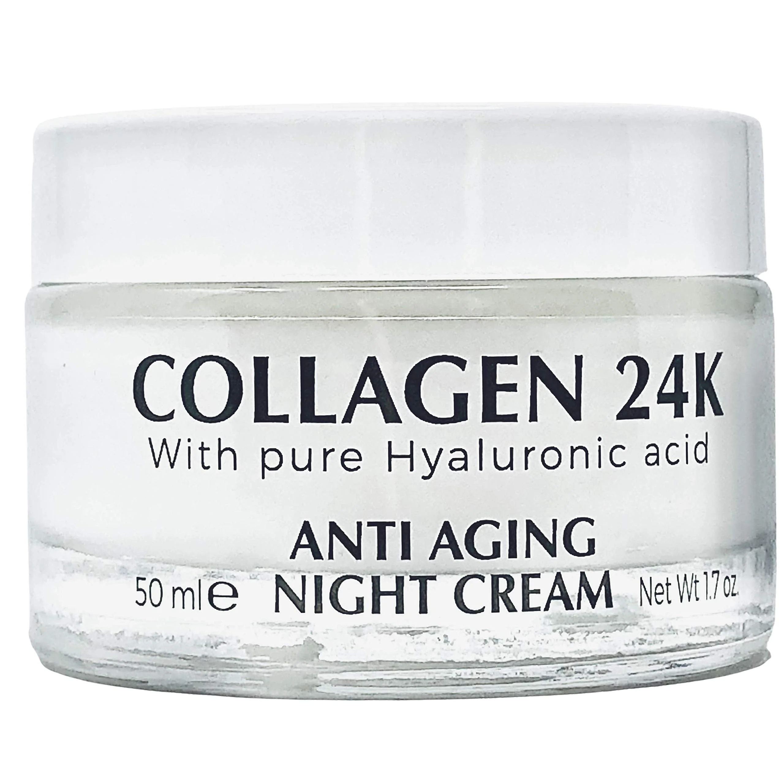Clean Delfanti-Milano • COLLAGEN 24K • Anti-Aging Night Cream • Face and Neck Moisturizer with pure Hyaluronic Acid • Made in Italy Versatile