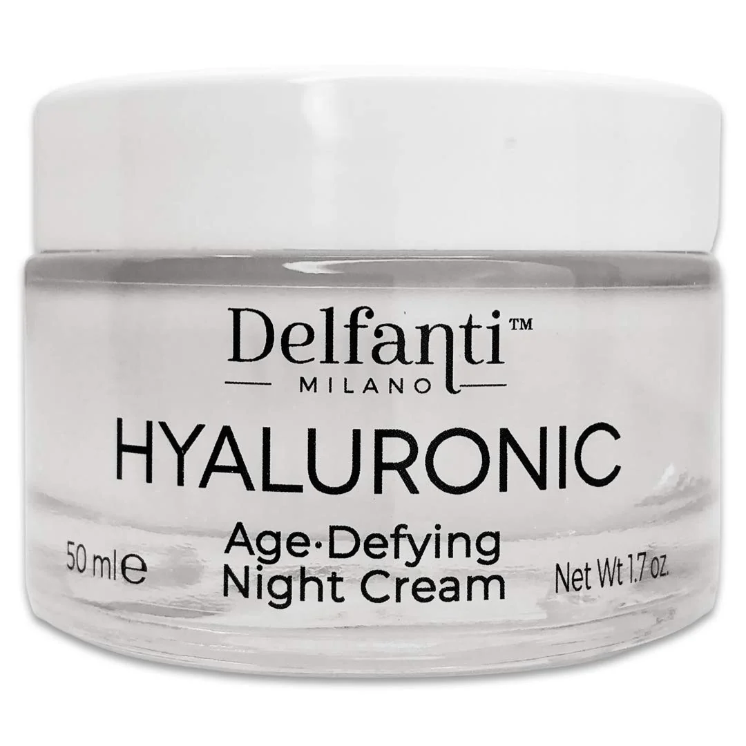 Breathable Delfanti Milano • HYALURONIC AGE DEFYING NIGHT CREAM • Face and Neck Moisturizer • Made in Italy Luxury