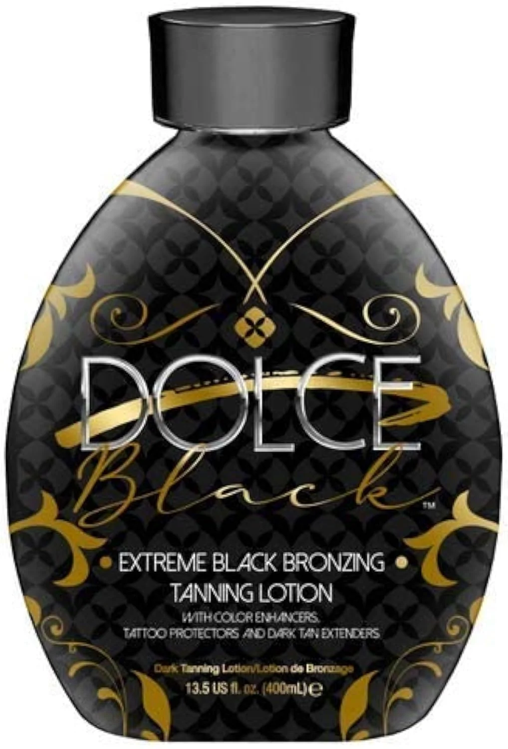 Comfortable Dolce Black Bronzer Tanning Lotion - Indoor Outdoor for Tattoo Color Fade Protection - Anti-Orange Anti-Aging Anti-Wrinkle Natural Tanning Bed First-Class