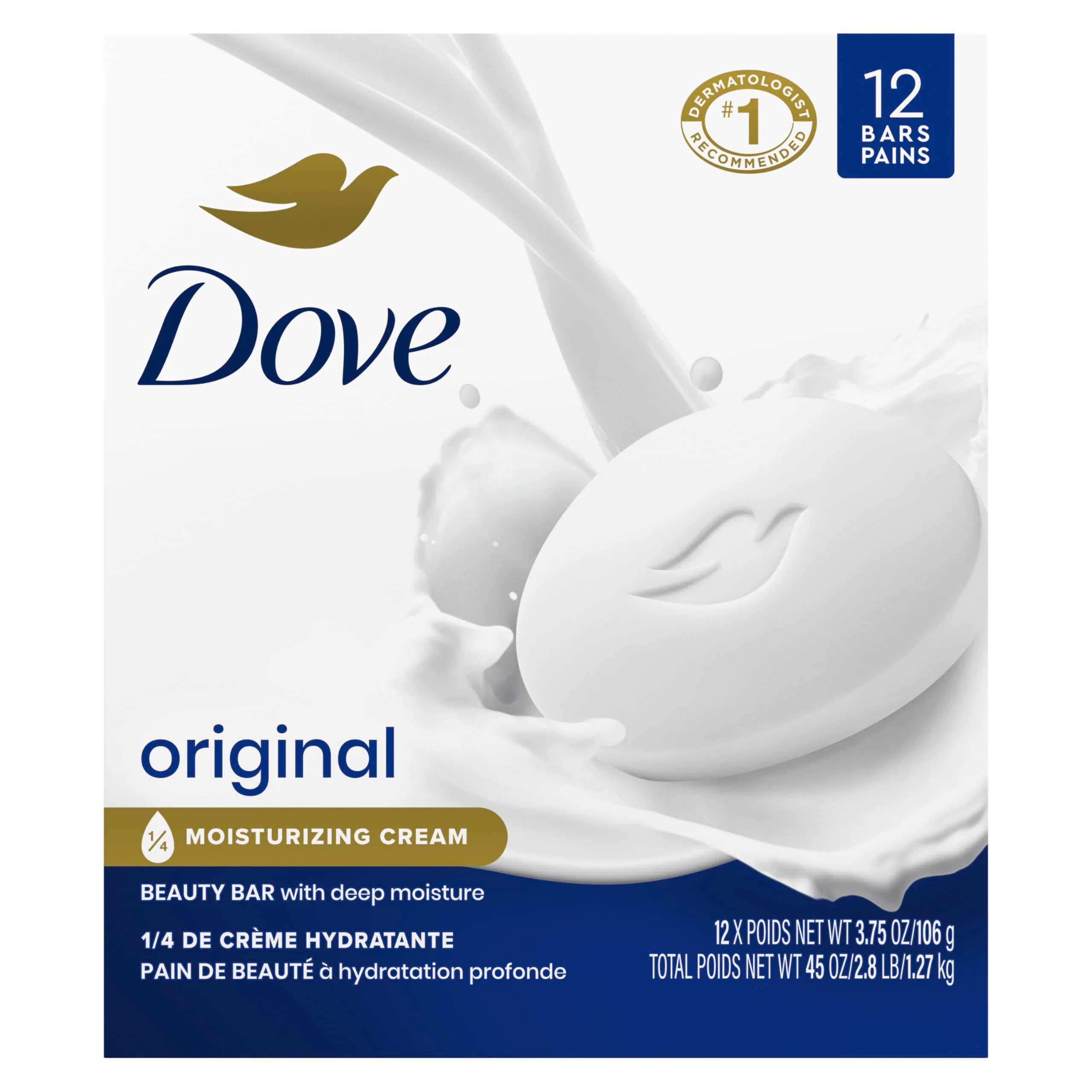 Flexible Dove Beauty Bar Soap 12 Bars for Soft Smooth Skin with 1 4 Moisturizing Cream 3.75 oz Outstanding
