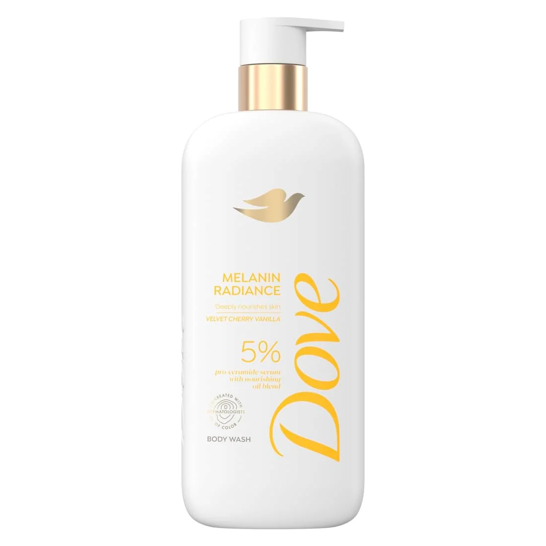 Fine Dove Body Wash Melanin Radiance Nourishes for restored radiance 5 pro-ceramide serum with nourishing oil blend 18.5 oz Functional