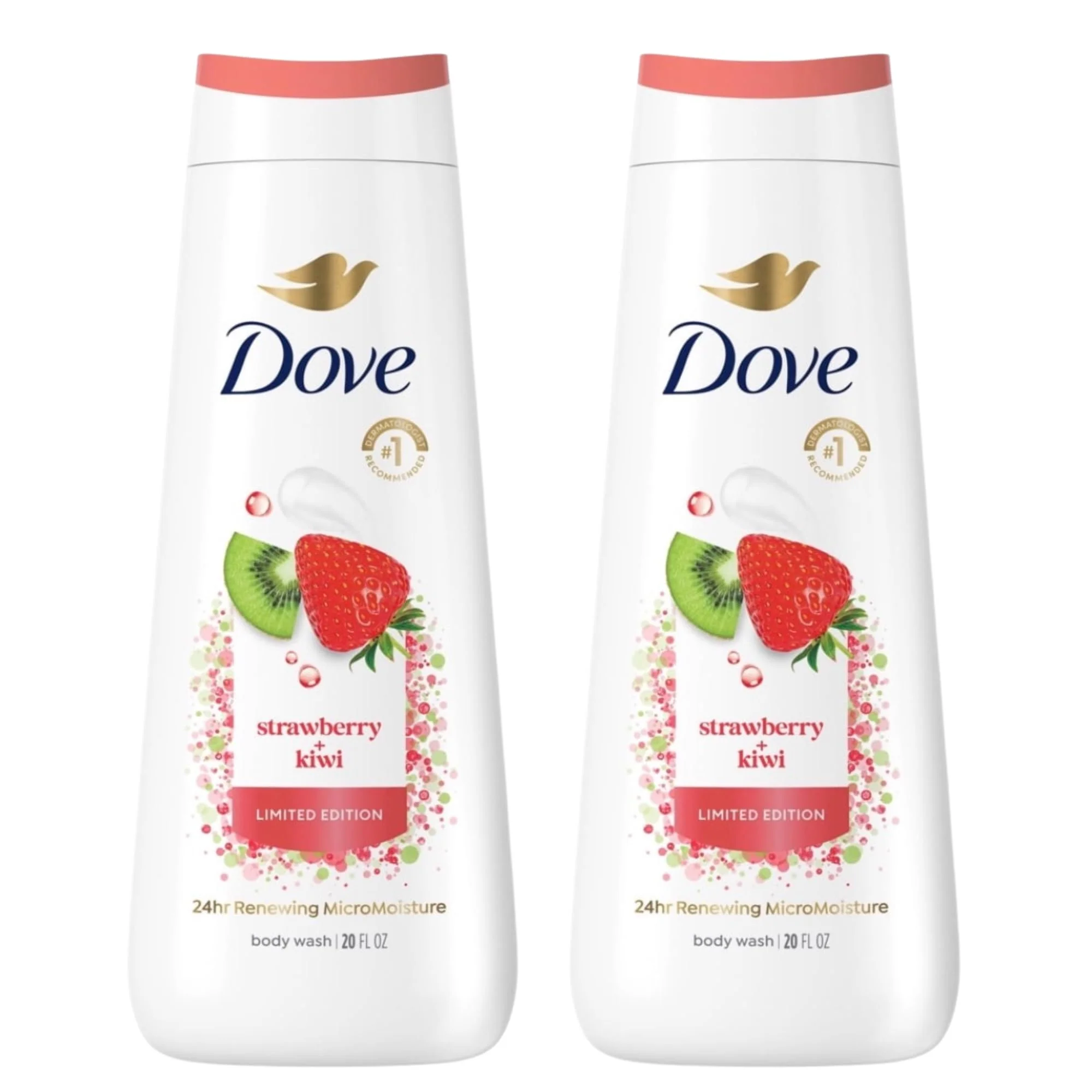 Exceptional Dove Limited Edition Strawberry Kiwi Body Wash 24hr Renewing MicroMoisture 20 Fl Oz 2 Pack Responsible
