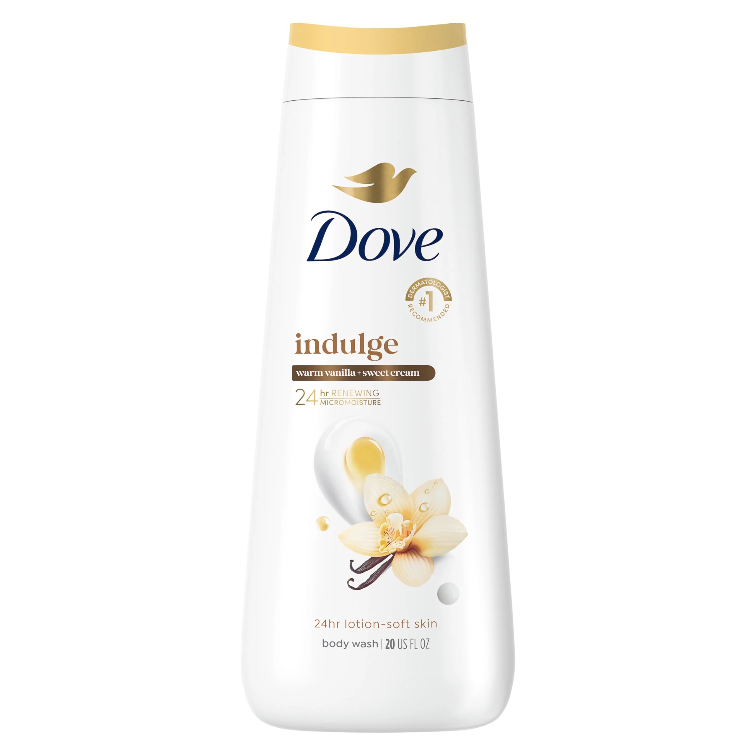 Easy-to-Use Dove Vanilla Body Wash for Deeply Moisturized Hydrated Skin 20 FO High-Performance