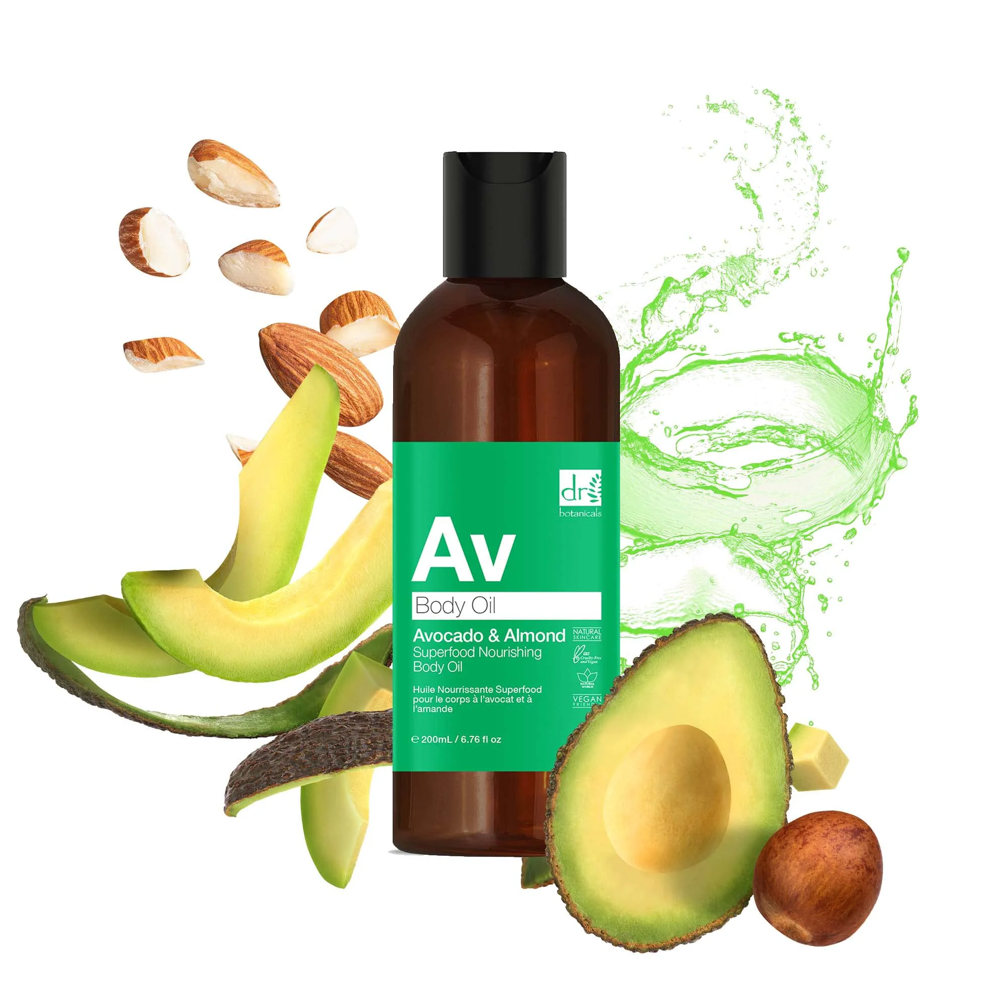 Verified Dr Botanicals Avocado Almond Superfood Nourishing Body Oil 6.76 Fl Oz 200ml Genuine