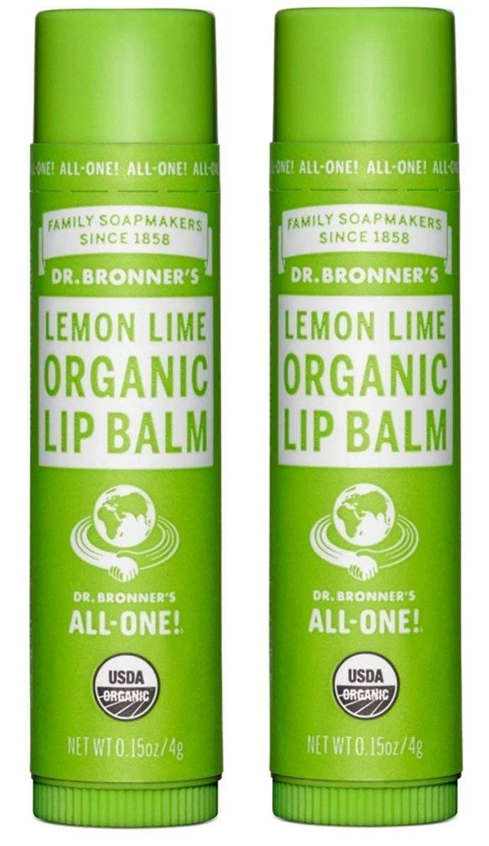 Luxury Dr. Bronner's Sun Dog's Organic Lip Balm Lemon Lime Pack of 2 - 0.15 oz Professional