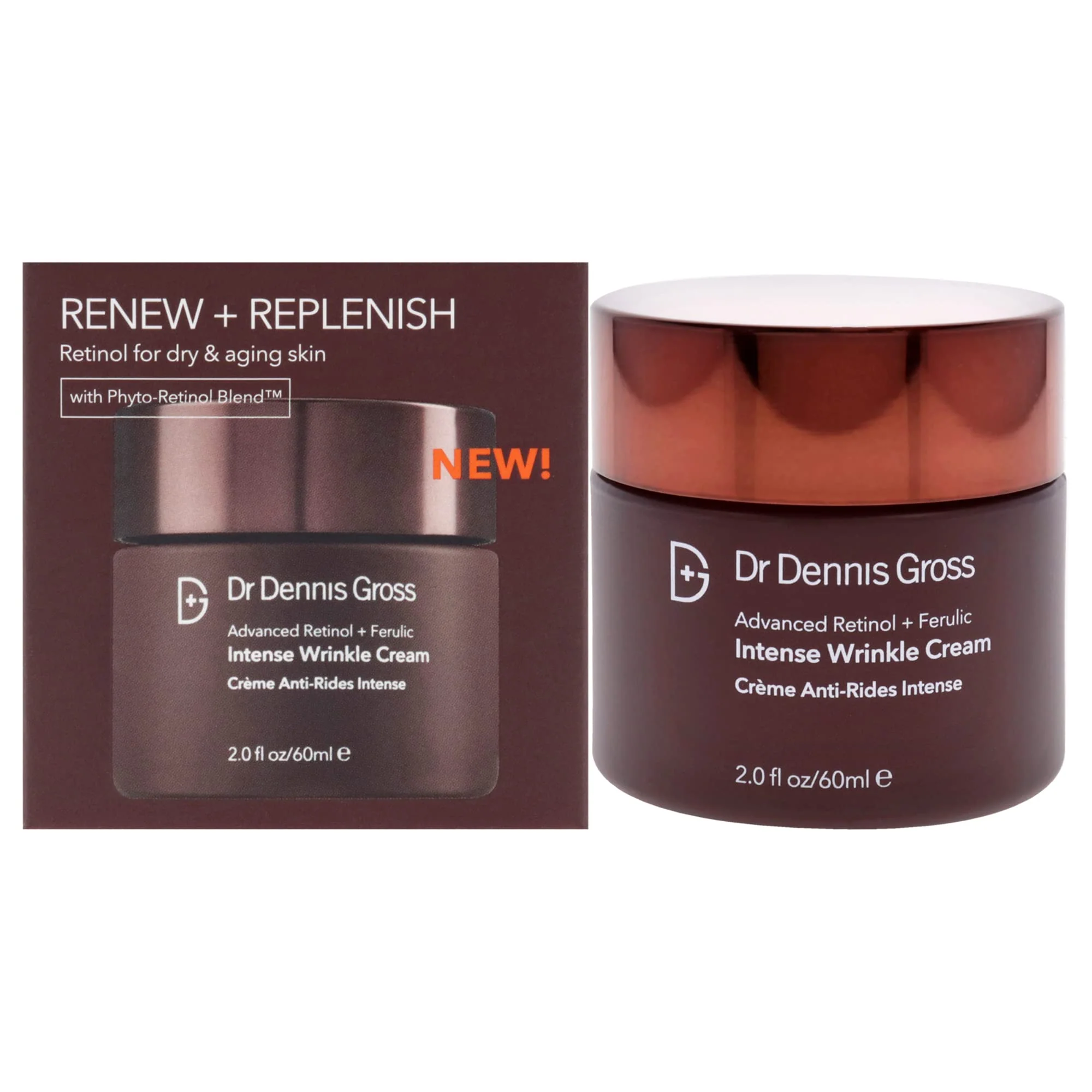 Recyclable Dr Dennis Gross Advanced Retinol Plus Ferulic Intense Wrinkle Cream Cream Unisex 2 oz Reusable