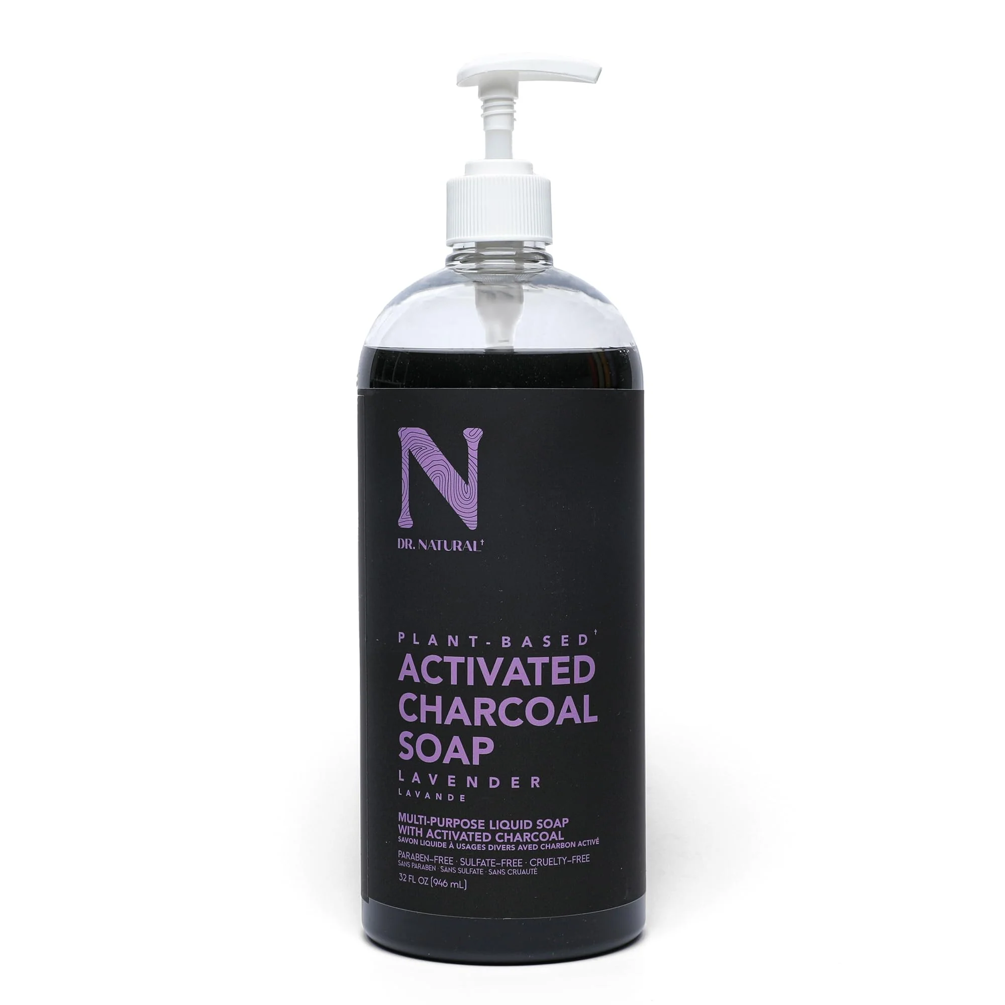 Luxury Dr. Natural Activated Charcoal Liquid Soap - Anti Acne and Blemishes - Deep Cleansing Body Wash - Gentle Body Soap for Clear Skin - Lavender - 32 oz.. Outstanding