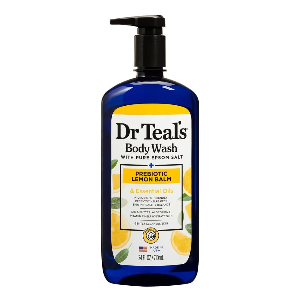 Excellent Dr Teal's Body Wash with Prebiotic Lemon Balm Sage Thyme Essential Oils Magnesium 24 fl oz 2 Pack Minimalist