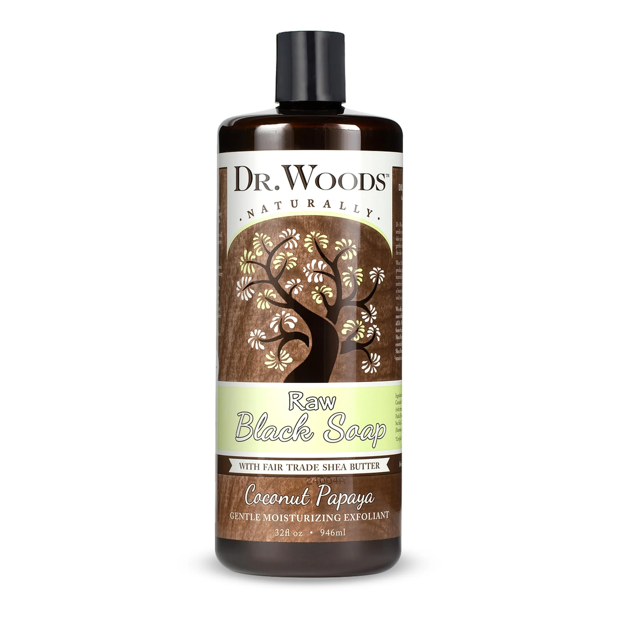 Fashionable Dr. Woods Raw African Liquid Coconut Papaya Black Soap- Body Wash for Men Women Organic Shea Butter Gentle Exfoliant Coconut Papaya Fragrance Exclusive