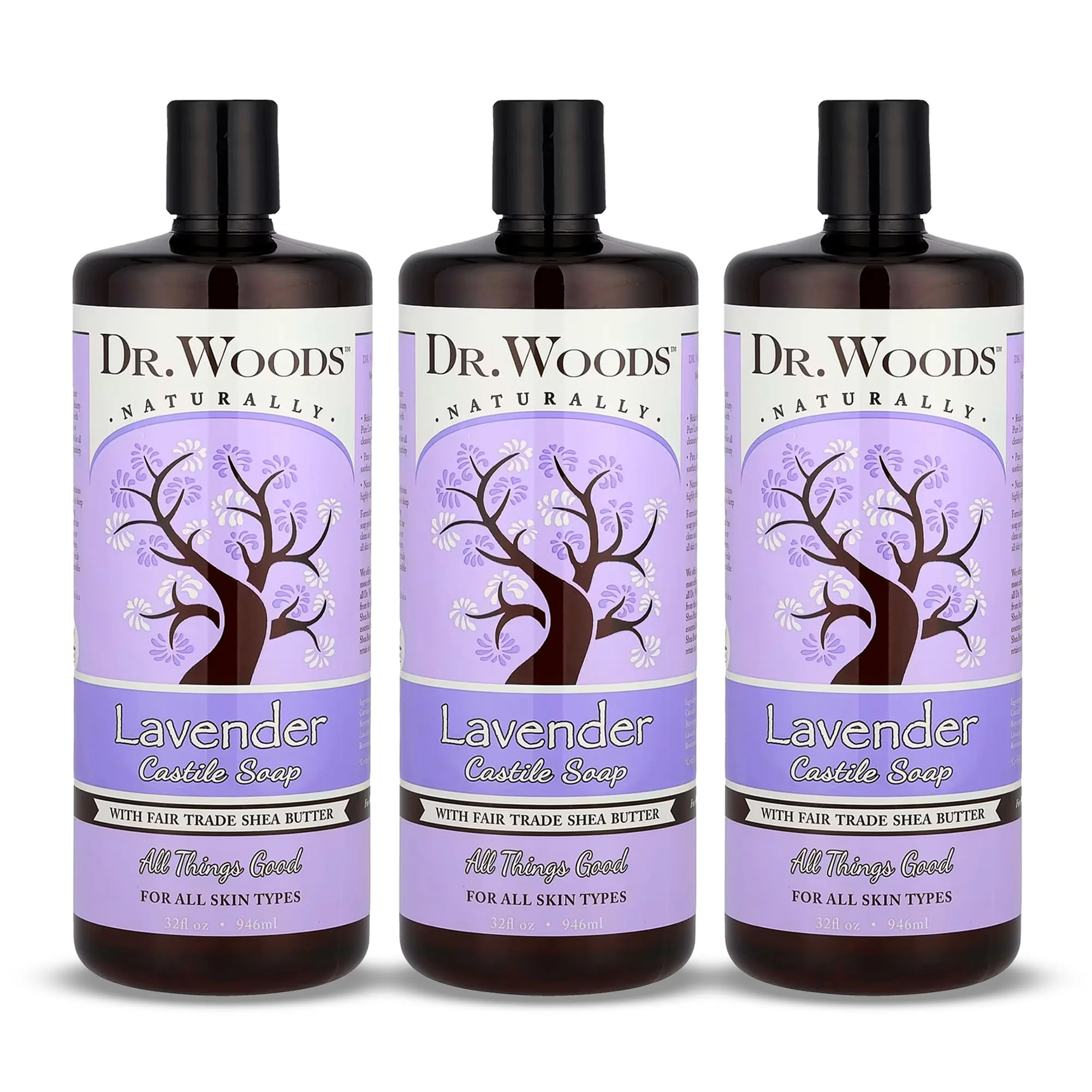 Traditional Dr. Woods Lavender Liquid Castile Soap - Castile Soap with Pure Lavender Oil Body Wash for Men and Women Organic Shea Butter Natural Cleaner Comfortable