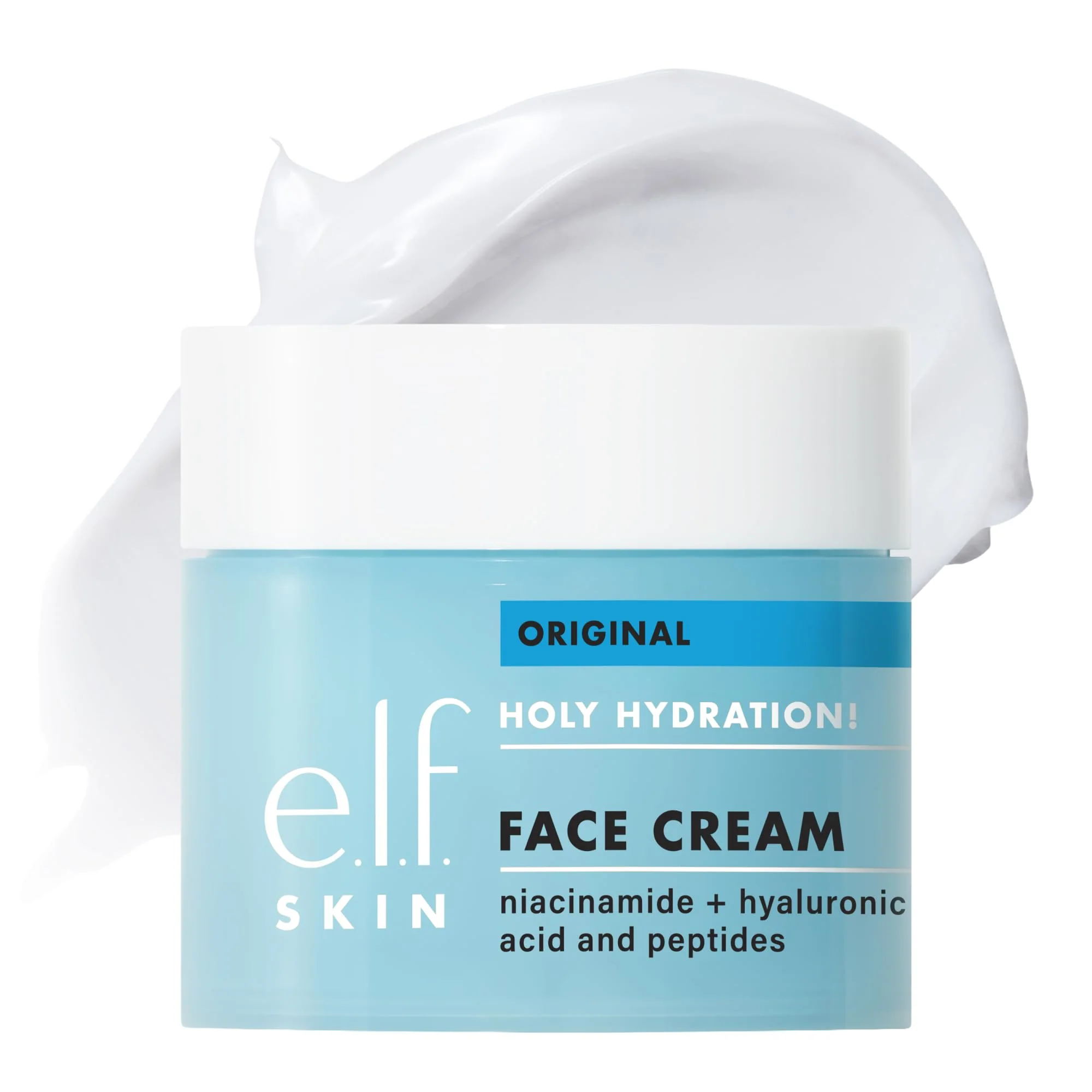 Proven e.l.f. SKIN Holy Hydration Face Cream with Hyaluronic Acid Niacinamide Peptides Nourishing Plumping Moisturizer Vegan Cruelty- Exceptional