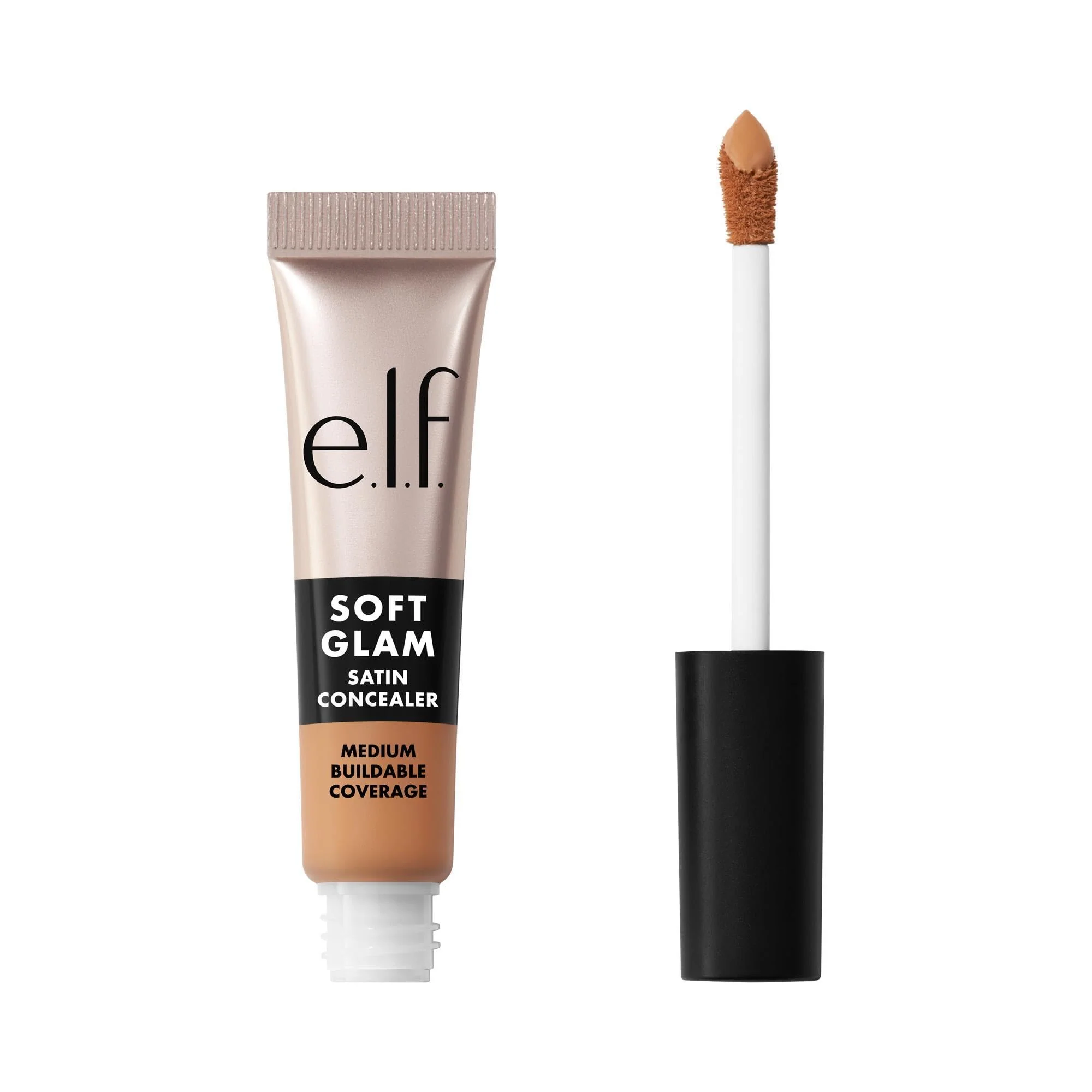 Sustainable e.l.f. Soft Glam Satin Concealer Medium Coverage For Blemishes Under-Eye Crease-Resistant Long Lasting Vegan Cruelty- 34 Medium Cool First-Class