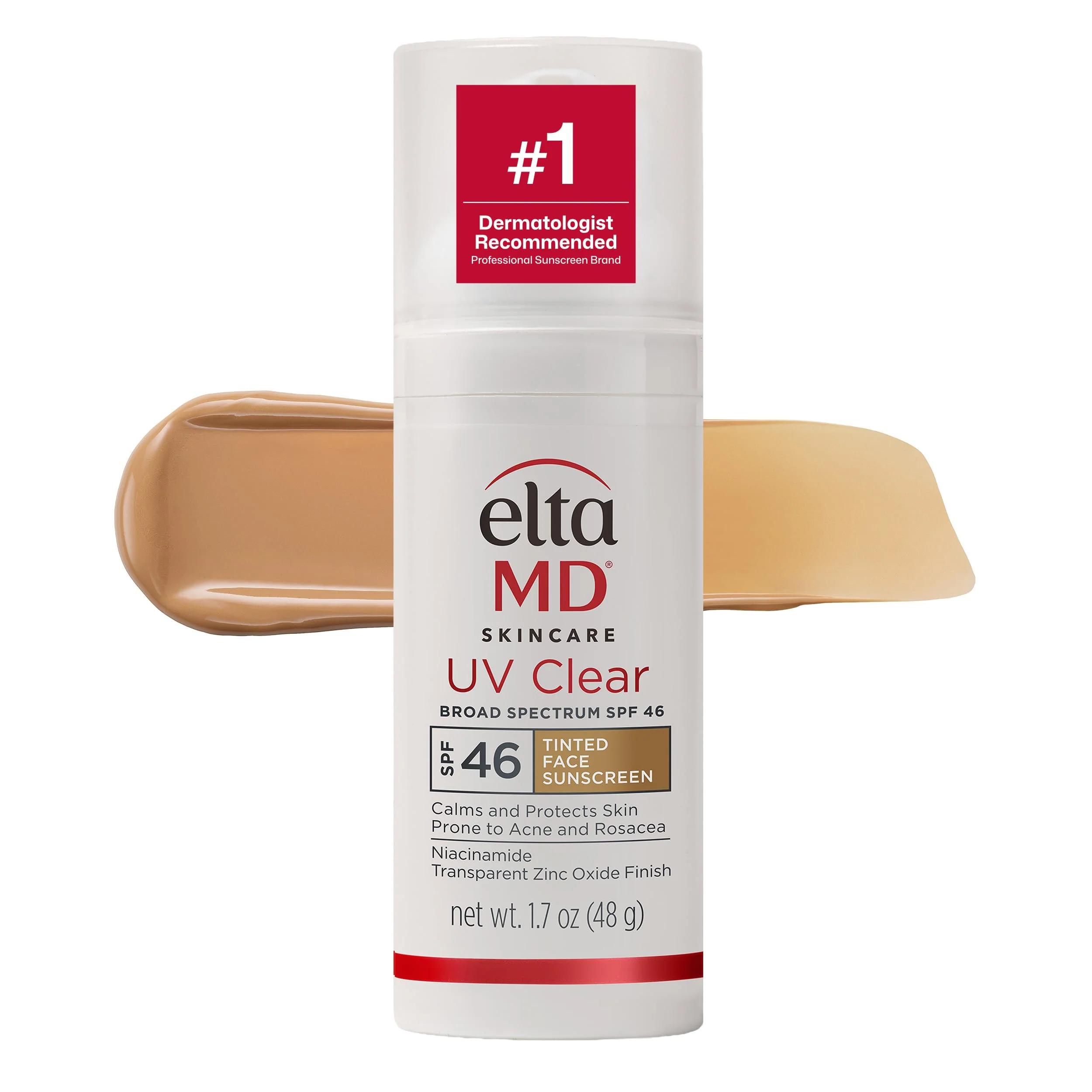 Comfortable EltaMD UV Clear Tinted Sunscreen for Face SPF 46 with Zinc Oxide Oil- Dermatologist For Acne-Prone Sensitive Skin 1.7 oz Official