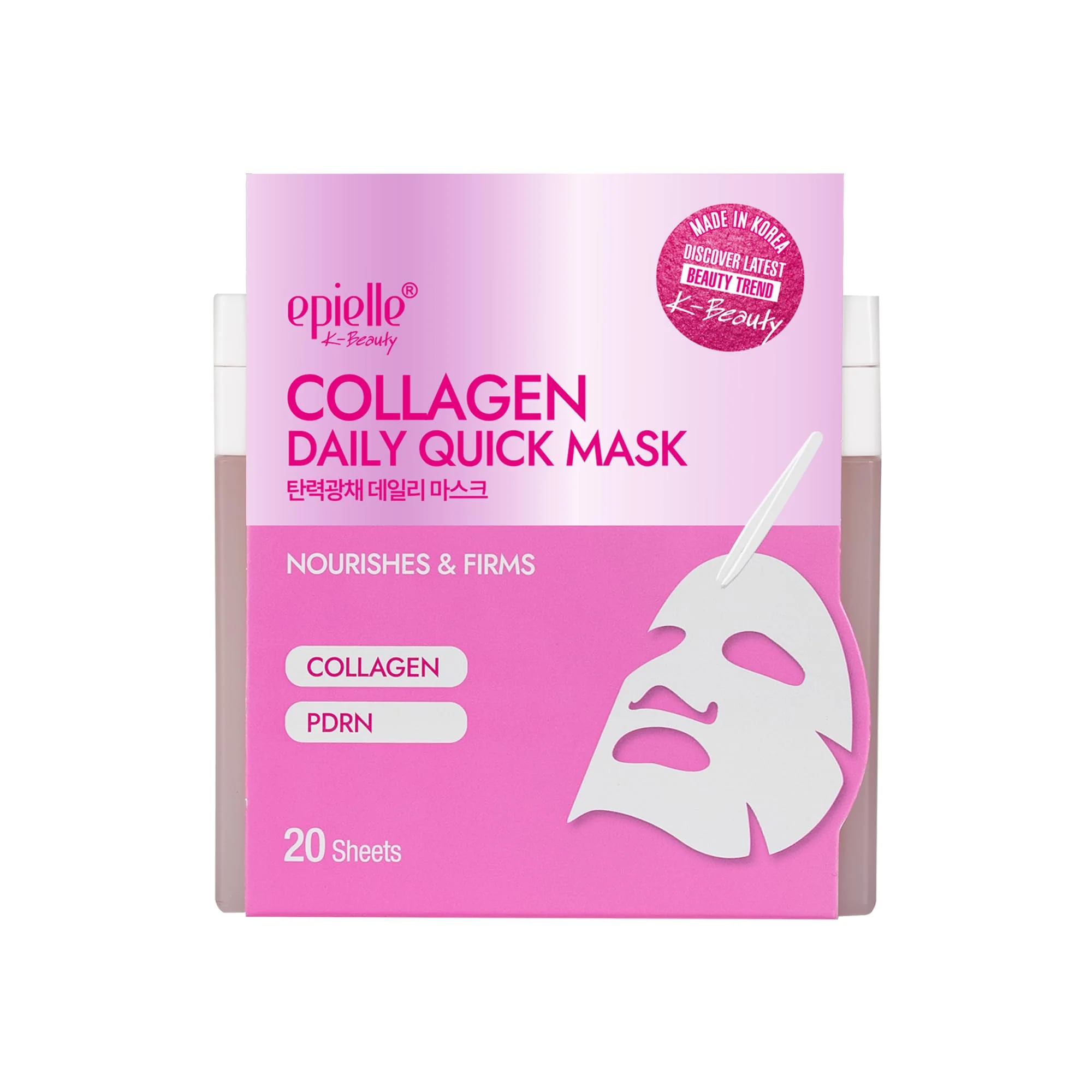 Durable Epielle Collagen Korean Face Masks 20 Pack - Anti Aging Sheet Masks with Hyaluronic Acid for Hydrating Plumping Skin Stocking Stuffers for Women Stylish