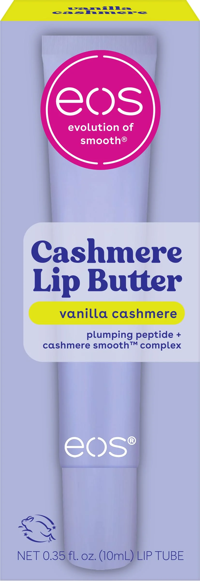 Natural eos Vanilla Lip Butter - Plumping Peptides Smoothing Formula Shea Butter Lip Mask Lip Moisturizer Soft Lips 0.35 fl oz Sustainable