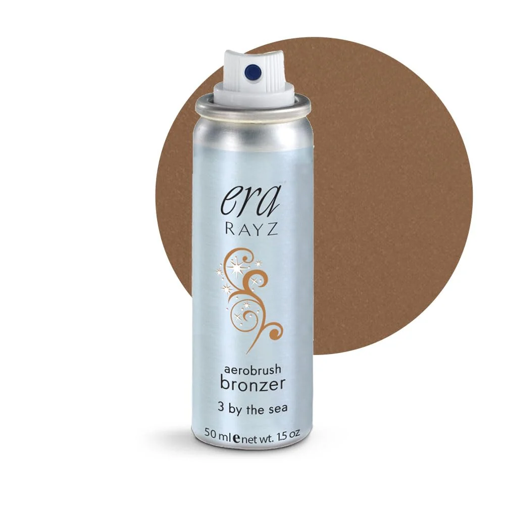 Premium ERA Rayz Spray on Bronzer 3 by the Sea 1.5 oz - Airbrush Makeup Everyday Buildable Professional Cosmetics by Era Beauty Dark Bronze Specialty