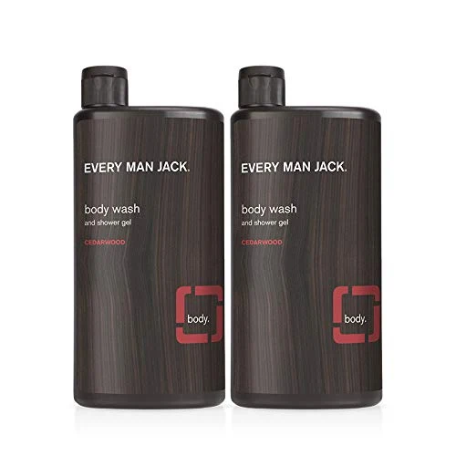Innovative Every Man Jack Men's Body Wash - Cedarwood 16.9-ounce Twin Pack - 2 Bottles Included Naturally Derived Parabens- Pthalate- Dye- Durable
