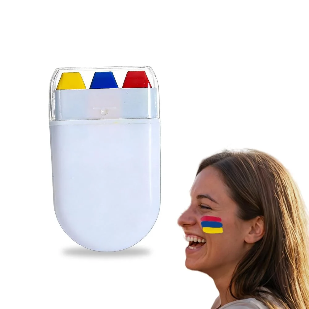 Fine Crafted Face Paint Stick Washable National Flag Face Paint Stick for 2026 Football Rugby Baseball Soccer Eye Black Face Body Paint for Outdoors Game Soft