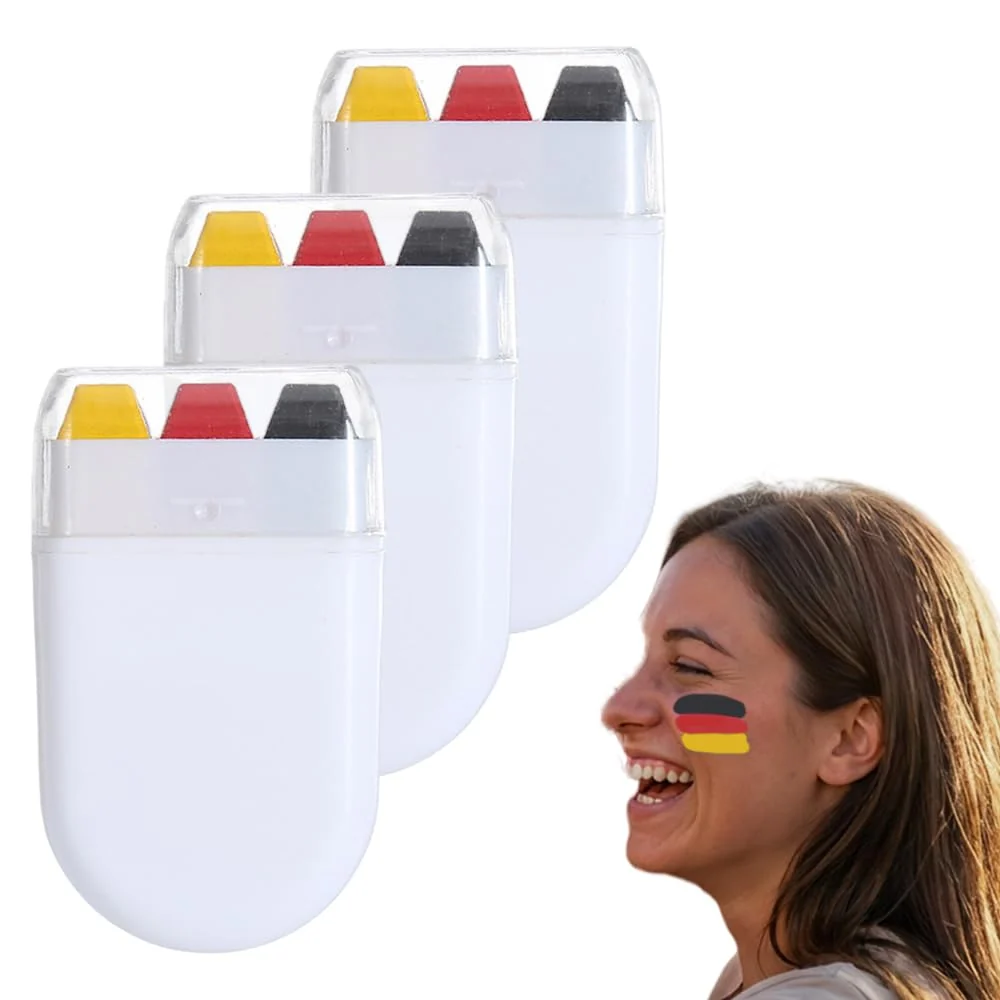 Convenient Face Paint Stick Washable National Flag Face Paint Stick for 2026 Football Rugby Baseball Soccer Eye Black Face Body Paint for Outdoors Game Fast