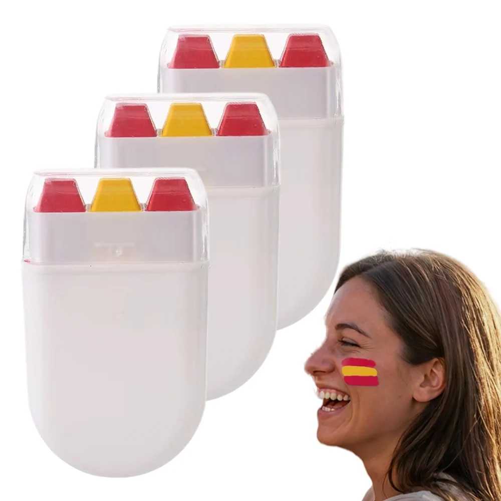 World-Class Face Paint Stick Washable National Flag Face Paint Stick for 2026 Football Rugby Baseball Soccer Eye Black Face Body Paint for Outdoors Game High-Grade