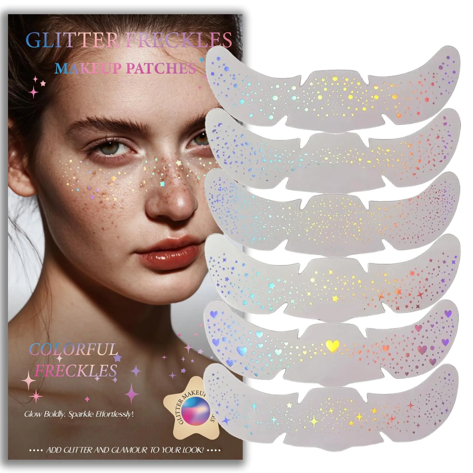 Carefully Designed Glitter Freckles Holographic Face and Body Glitter Tattoo Sparkle Green