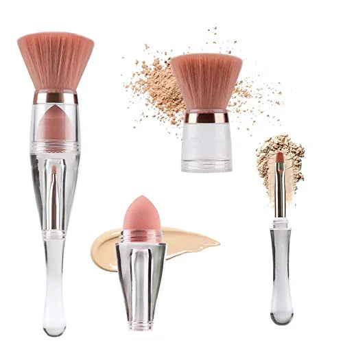 Functional 3 In 1 Funny Combination Design Makeup Brushes-Lip Brush Eyeshadow Sponge Eyeshadow Eyebrow Brush For Women and Girls STY1 Premium Material