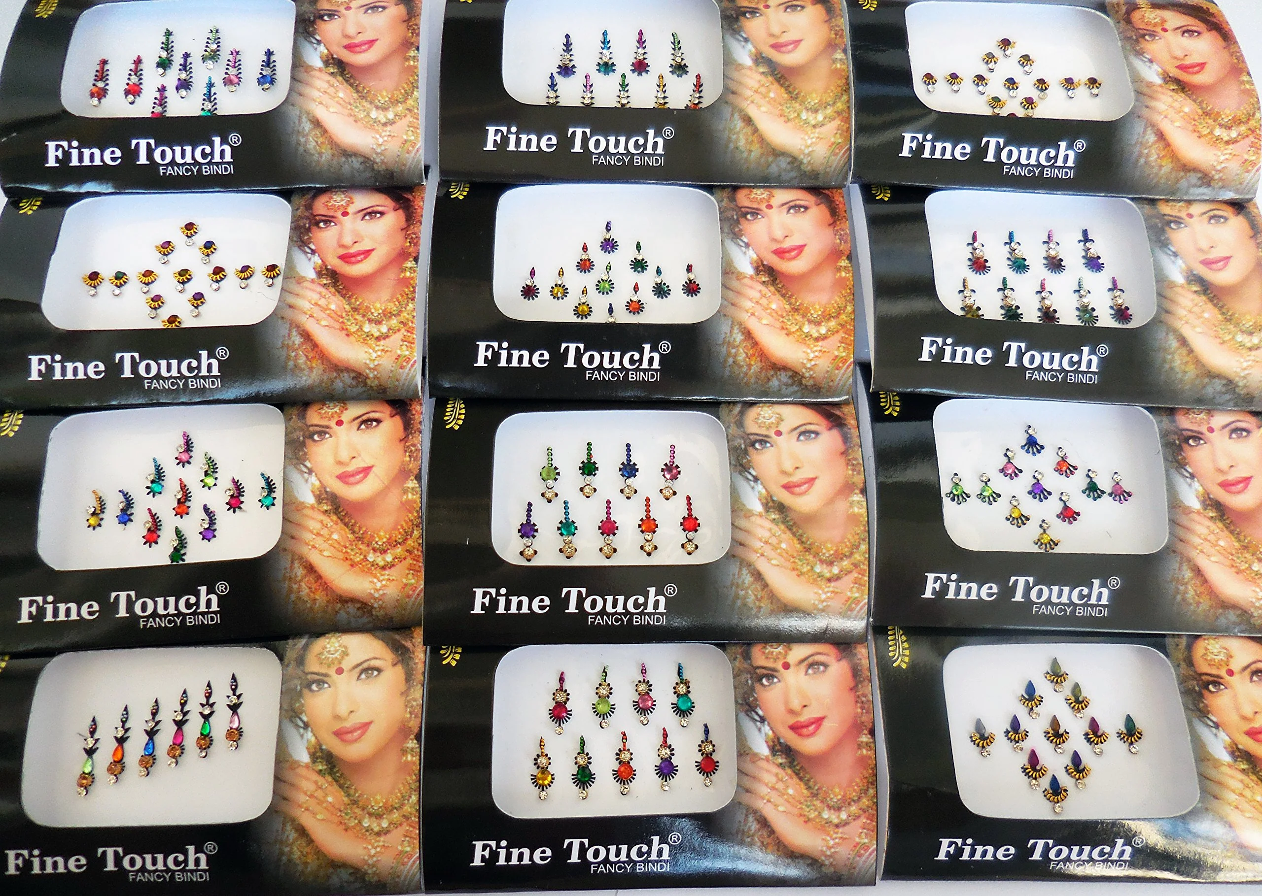 Proven 6 Packs- 42 Self-Adhesive Bindis Small to Long Forehead Tika Exclusive