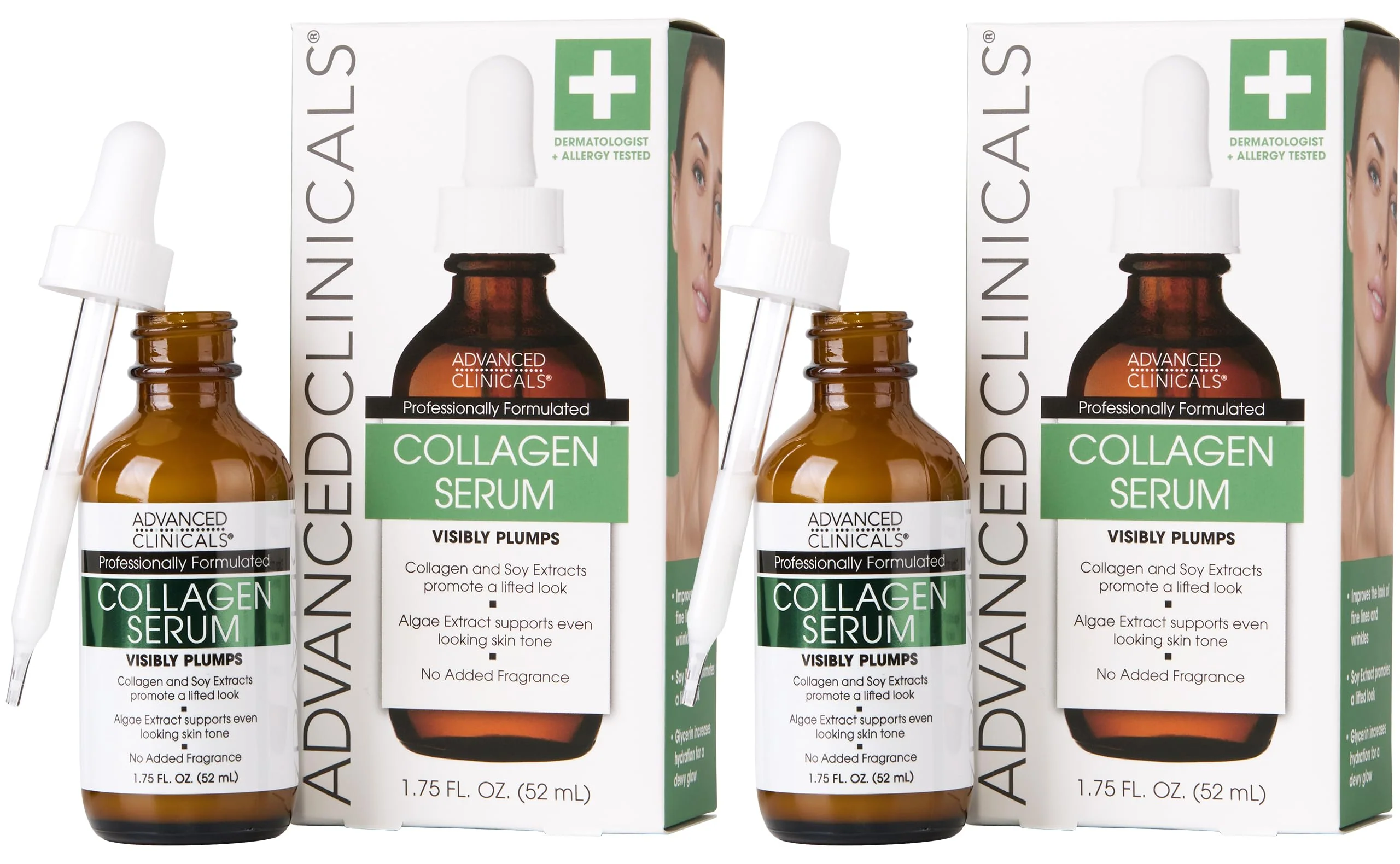 Specialty Advanced Clinicals Collagen Serum For Face Visible Anti Aging Collagen Peptide Serum Hyaluronic Acid Moisturizer Improves Look Of Wrinkles Dry World-Class