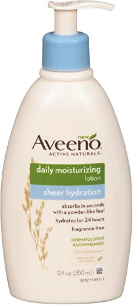 Practical AVEENO Active Naturals Sheer Hydration Daily Moisturizing Lotion 12 oz Pack of 2 Original