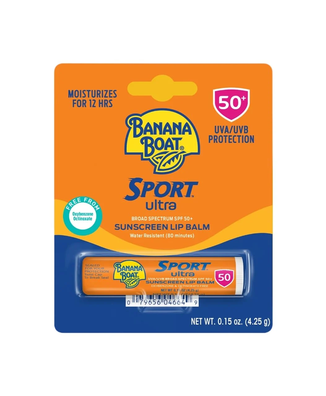 Secure Banana Boat Sport Performance Sunscreen Lip Balm SPF 50 0.15 oz Pack of 7 Soft