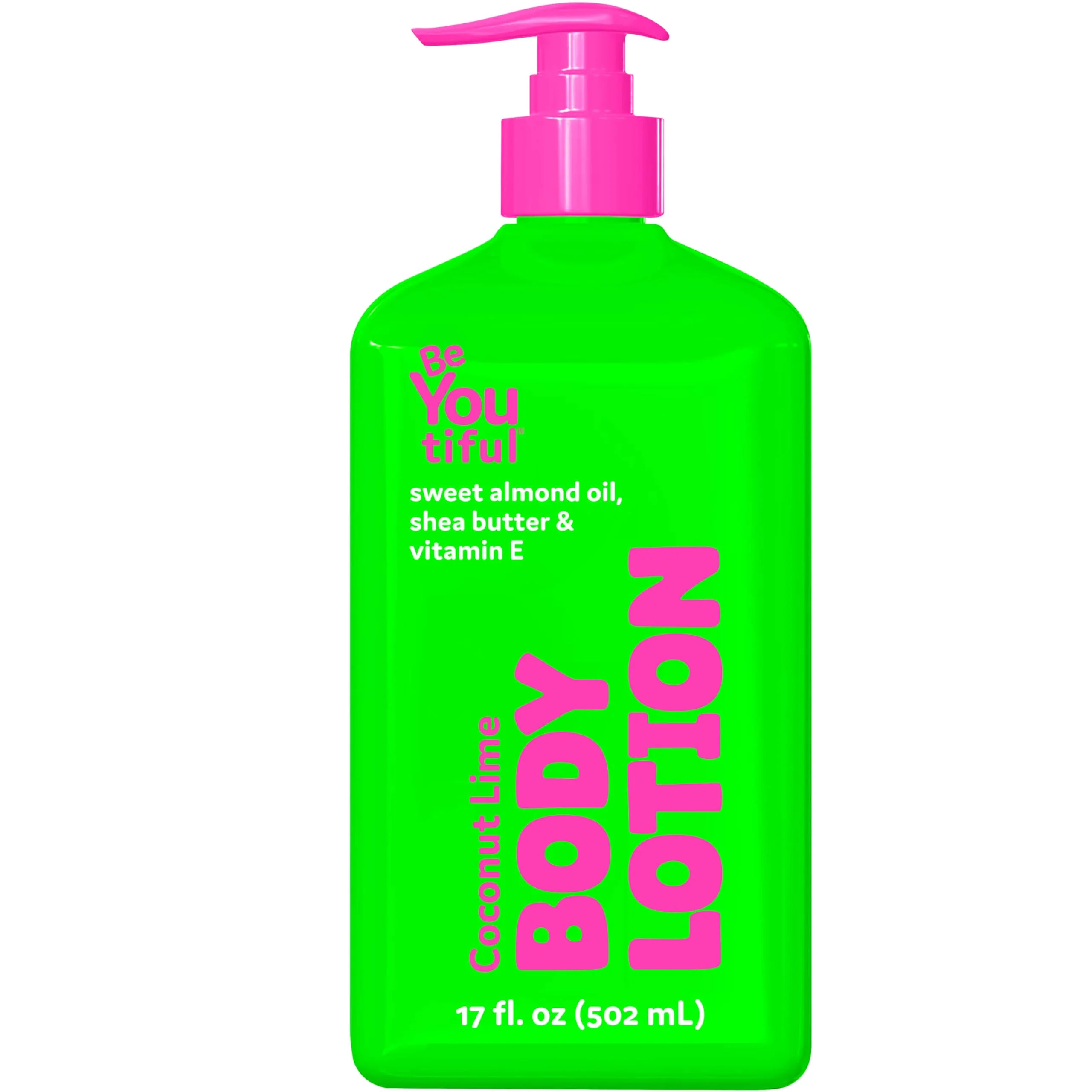 Authentic BeYoutiful Coconut Lime Super Smooth Body Lotion for Dry Skin Natural Hydrating Moisturizer for Kids and Teens Cruelty Skin Care 17oz Versatile
