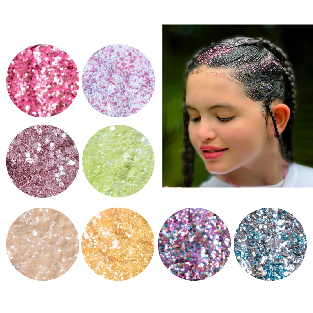 Smart Biodegradable Glitter 8 Colors Vegan for Hair and Body Safe for Children Every Night is Girl's Night Original