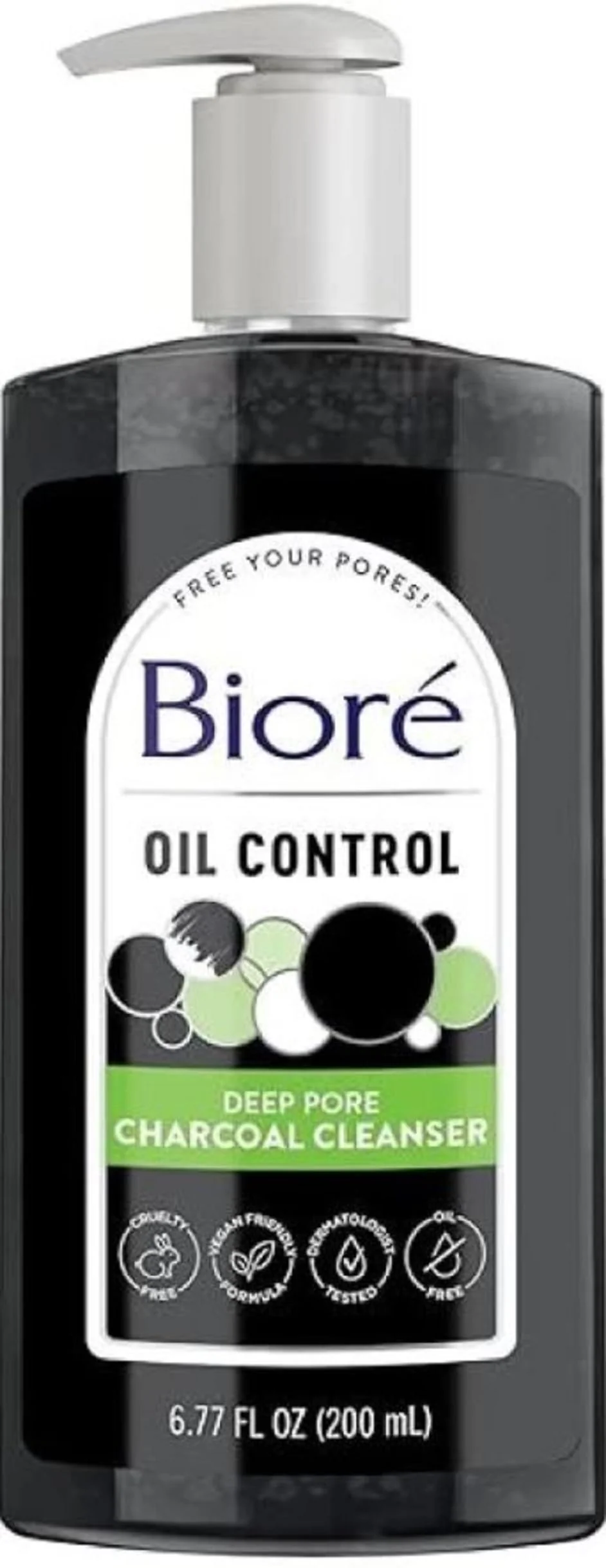 Lightweight Bioré Deep Pore Charcoal Daily Face Wash 6.77 Fl oz with Deep Pore Cleansing for Dirt and Makeup Removal From Oily Skin Superior