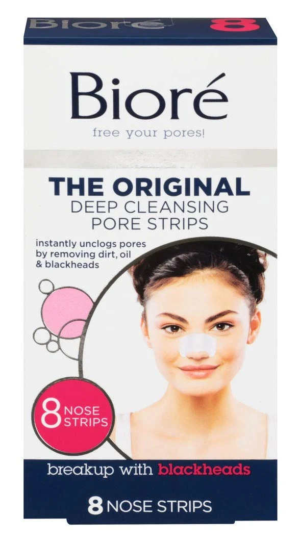Soft Biore Deep Cleansing Pore Strips 8 Nose Strips. Pack of 2 First-Class