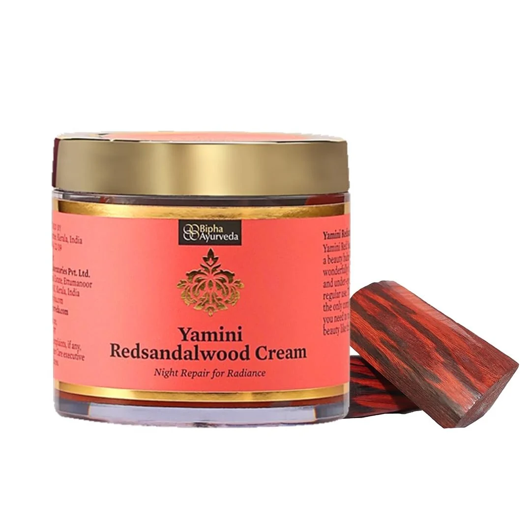 Fine Bipha Ayurveda Yamini Red Sandalwood Face Night Cream With Vitamin E Red Sandalwood Oil Virgin Coconut Almond And Lavender Oil For Easy-to-Use