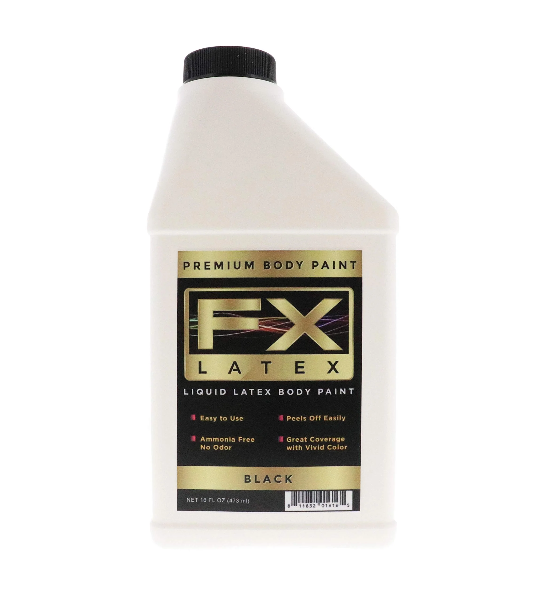 Exceptional Black 16 oz - Liquid Latex Body and Face Paint for Kids and Adults Verified