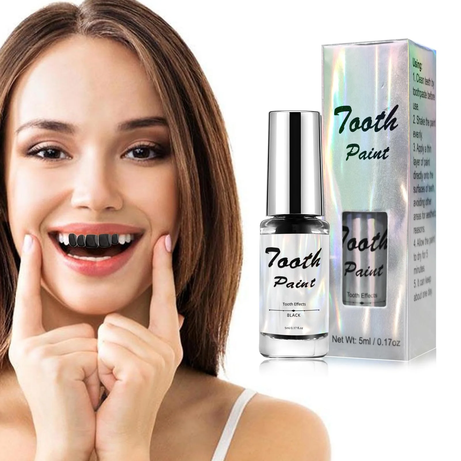 Environmentally Friendly Black Tooth Paint Professional Black Out Teeth Makeup Quick Dry istic for Cosplay Rotten Teeth Makeup and Missing Teeth SFX for Halloween Art Luxury