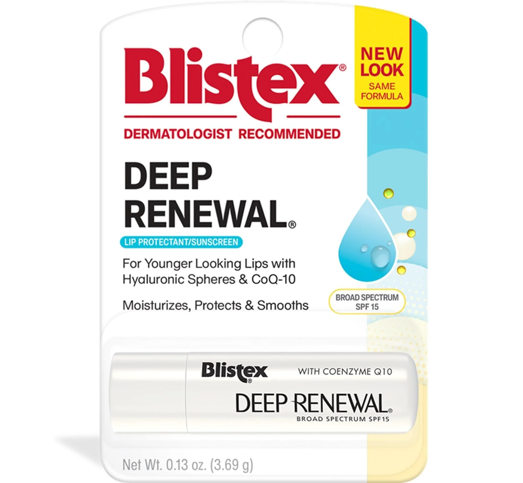 Innovative Blistex Deep Renewal Lip Protectant Sunscreen Balm 0.13 Ounces 3.69g Pack of 4 Elegant