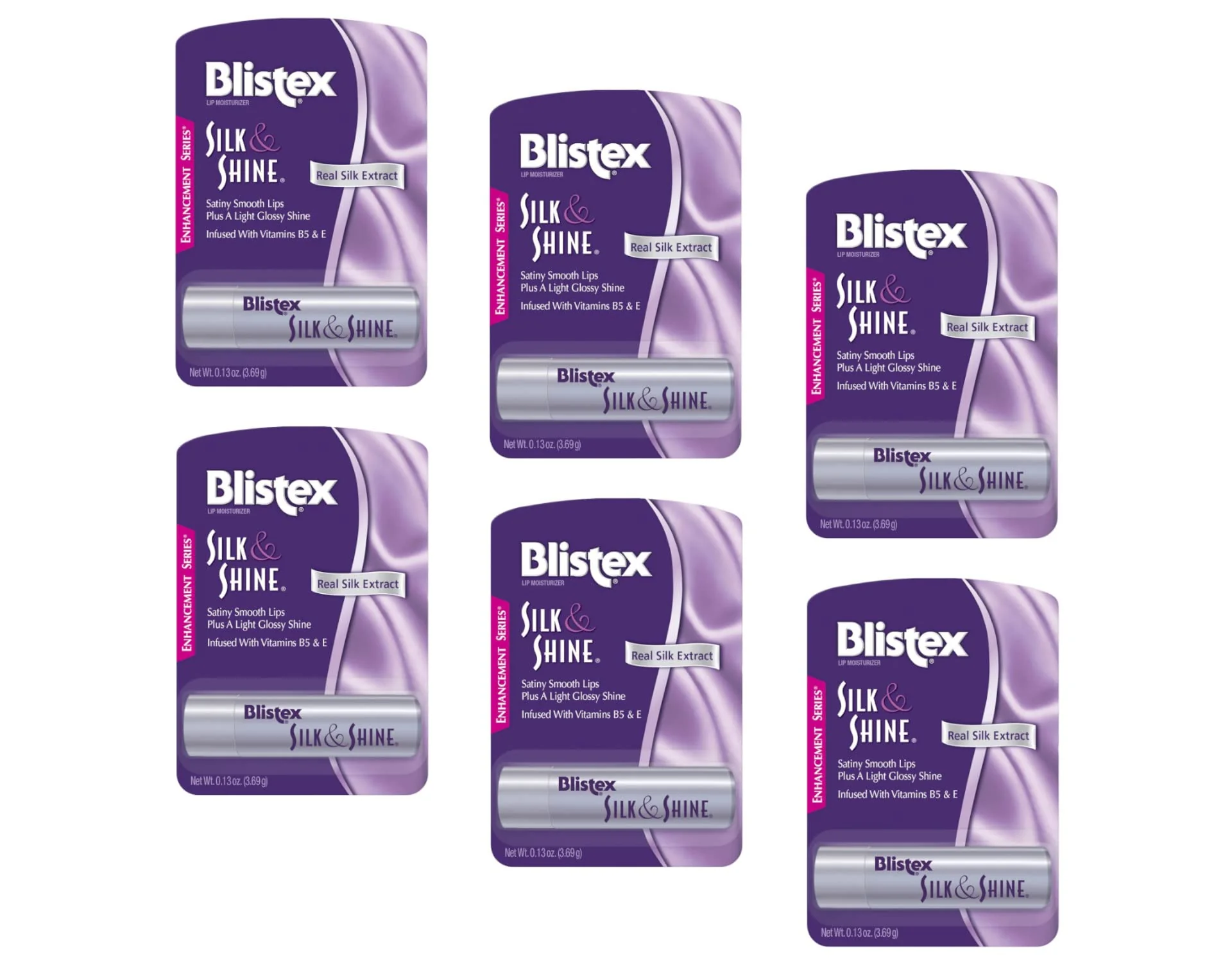 Contemporary Blistex Silk Shine Lip Moisturizer 0.13 oz Pack of 6 NO SPF Excellent